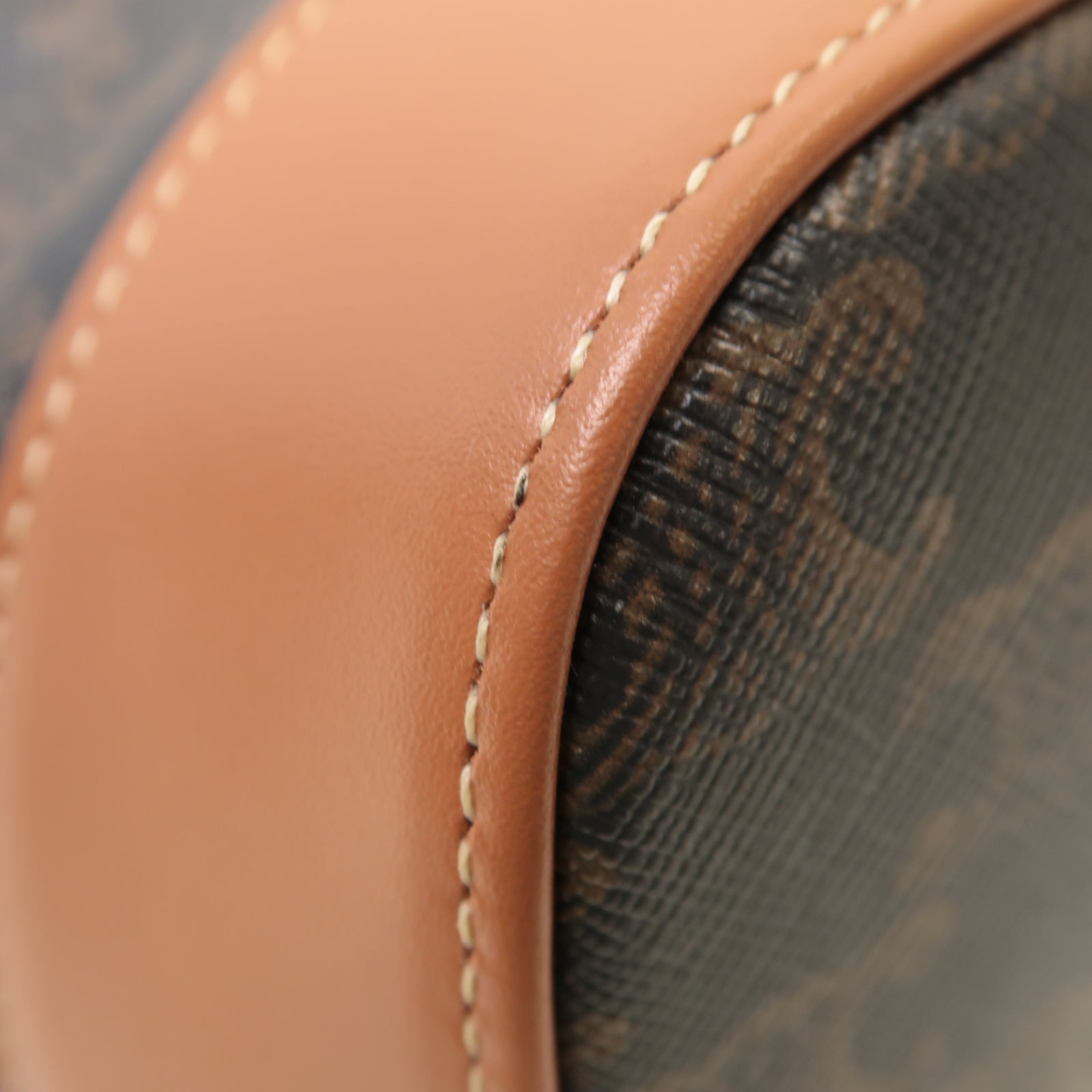 CELINE Triomphe帆布/牛皮皮革Small Cabas Bag金扣肩背袋啡色
