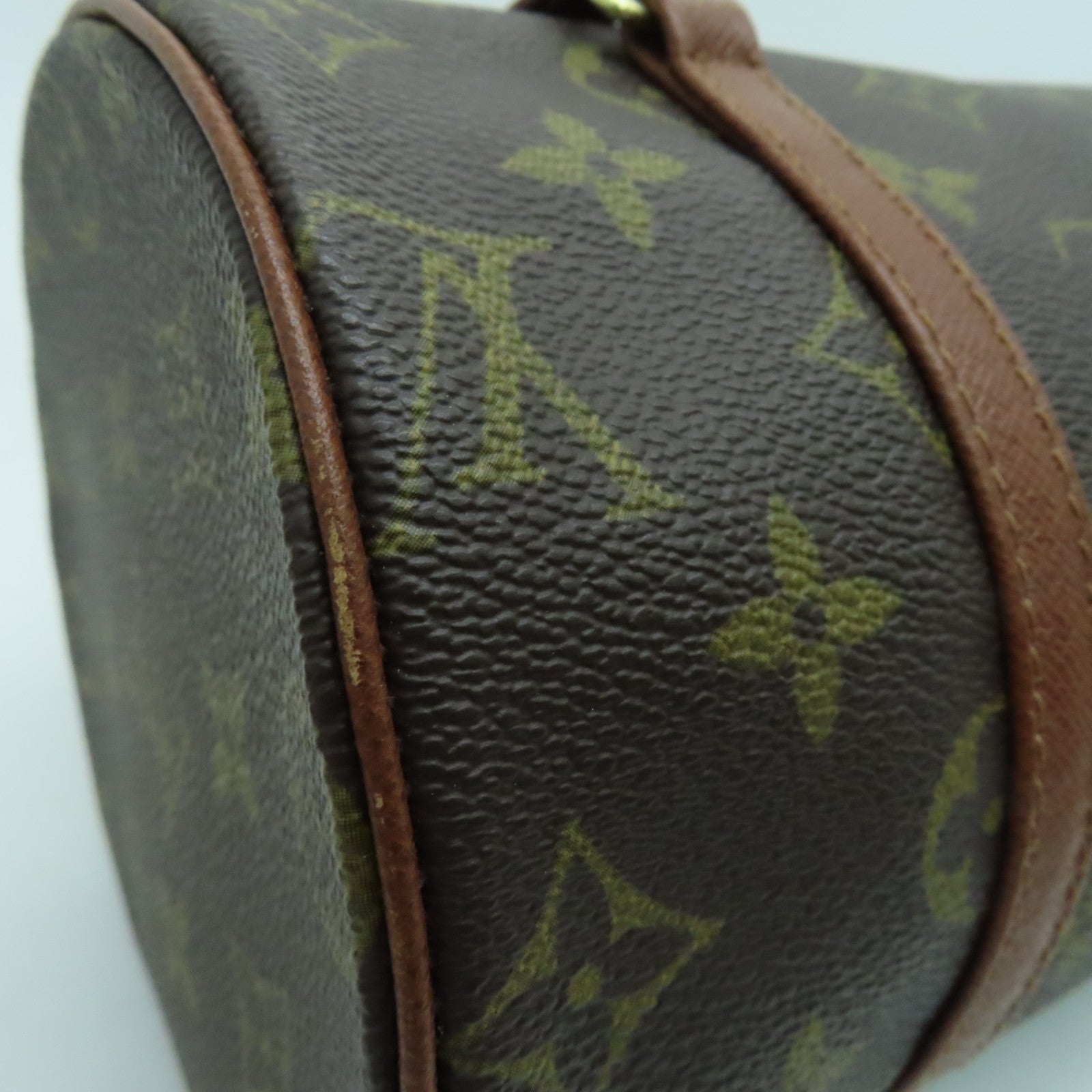 LOUIS VUITTON Monogram Papillon MM肩背袋金扣啡色