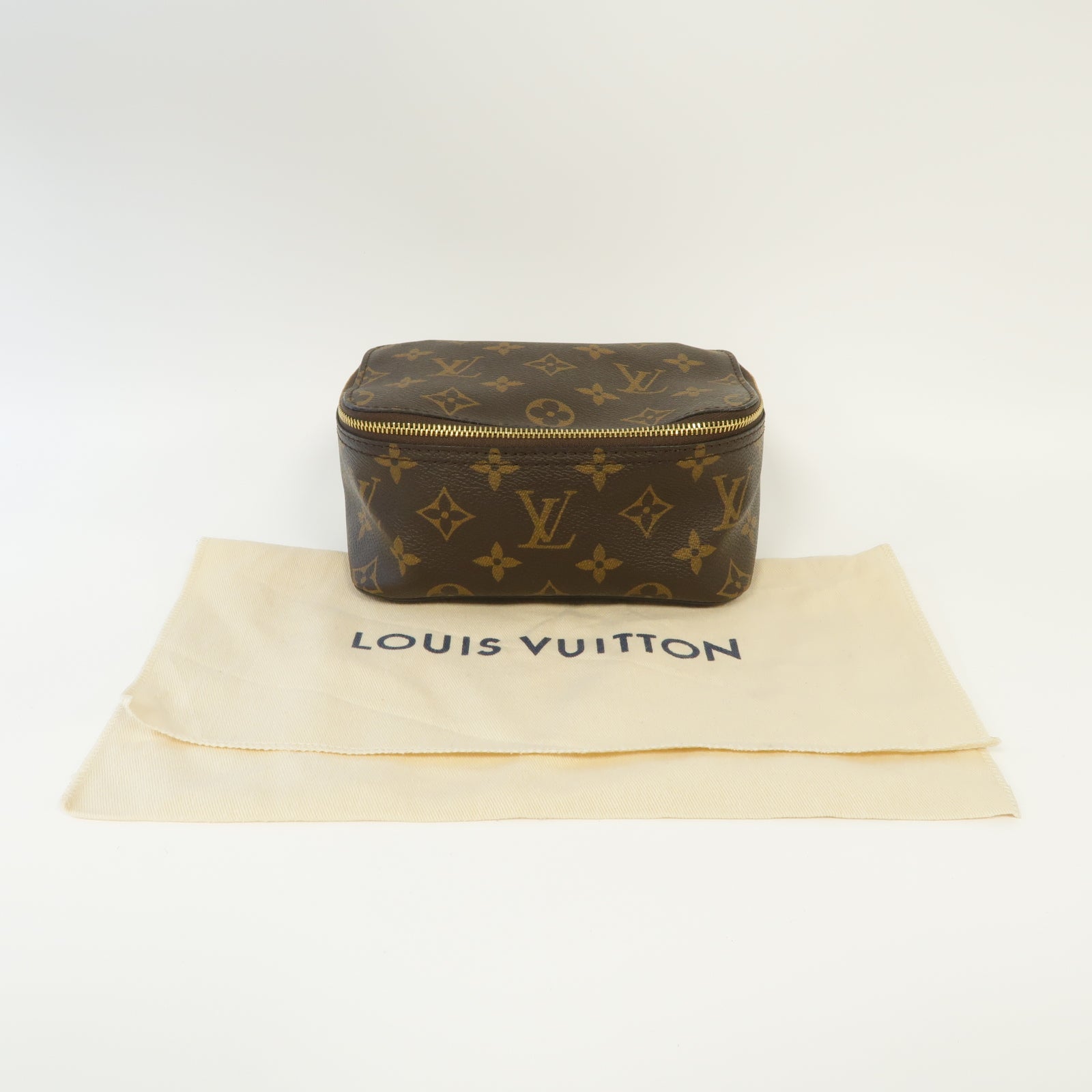 LOUIS VUITTON Monogram Packing Cube PM金扣手拿包啡色