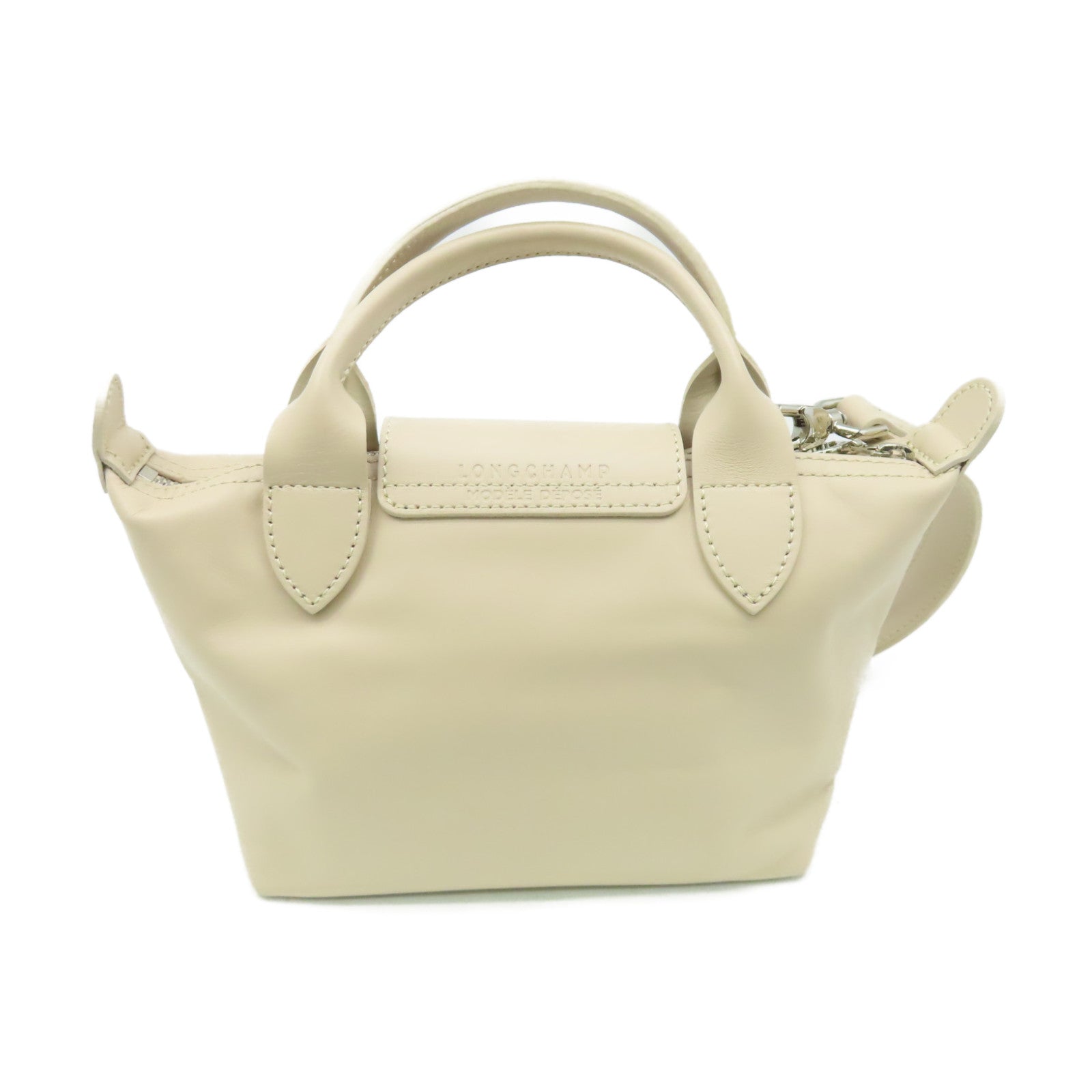 Longchamp 牛皮皮革2Way Shoulder Bag手挽肩背兩用袋杏色