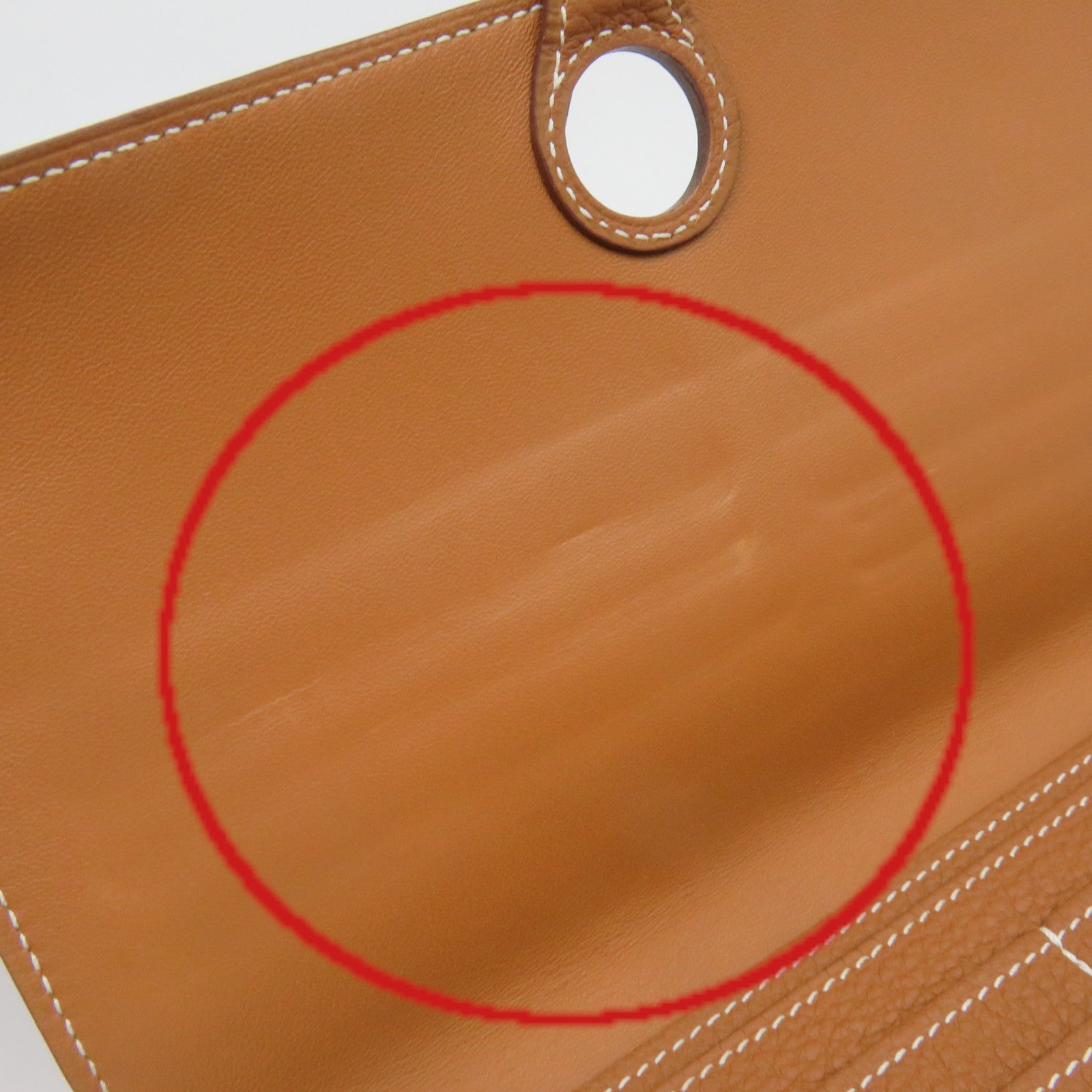 HERMES Togo皮革Dogon GM Long wallet銀扣長錢包Gold啡色