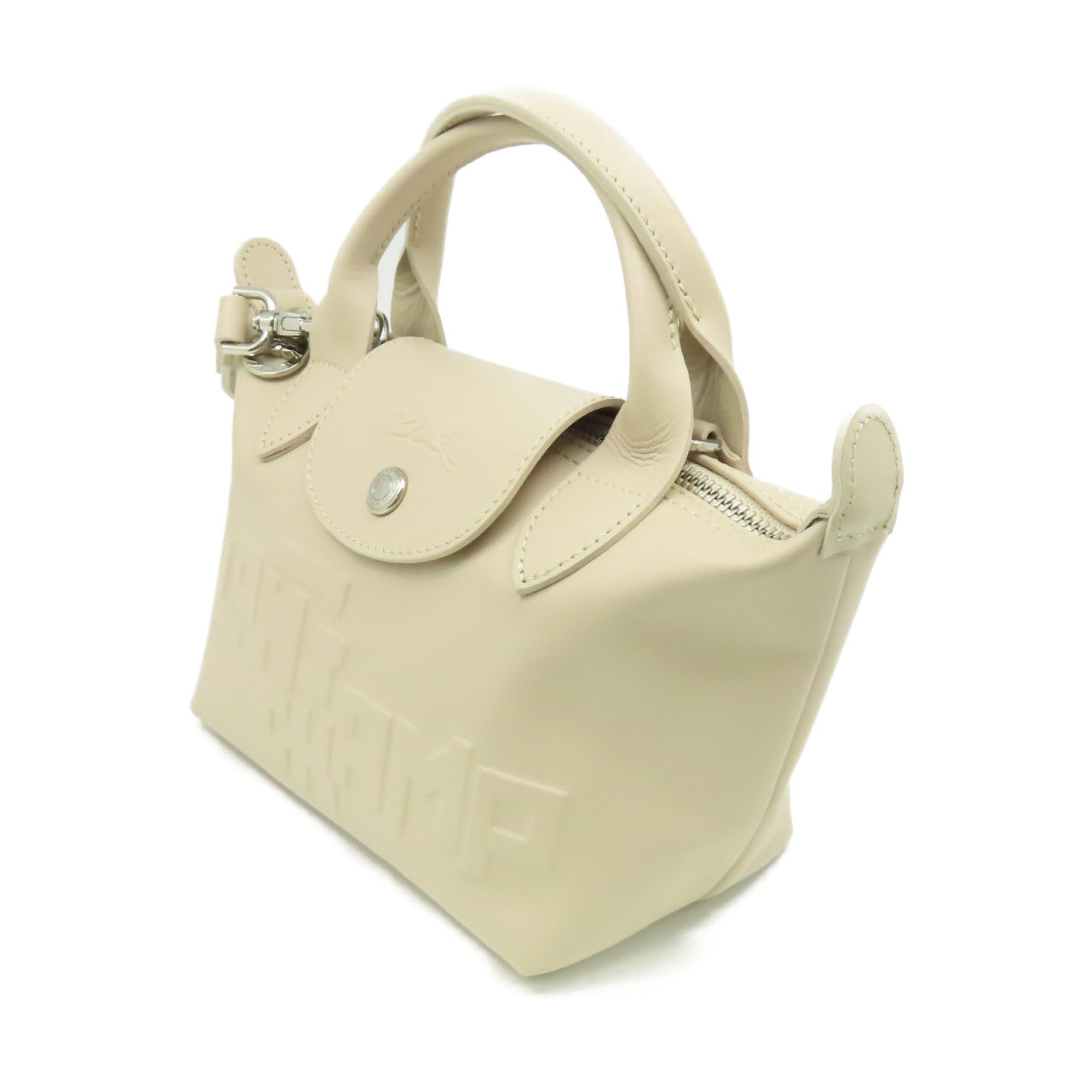 Longchamp 牛皮皮革2Way Shoulder Bag手挽肩背兩用袋杏色