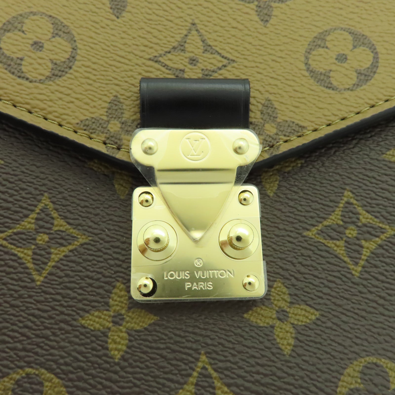 LOUIS VUITTON Monogram Reverse Pochette Metis金扣手挽肩背兩用袋啡色