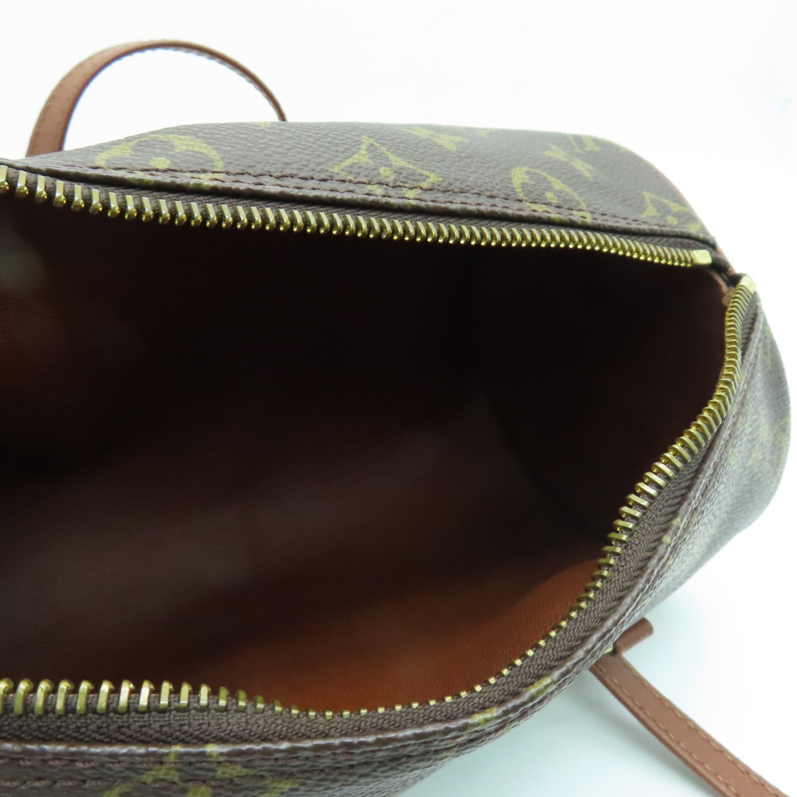 LOUIS VUITTON Monogram Papillon MM肩背袋金扣啡色