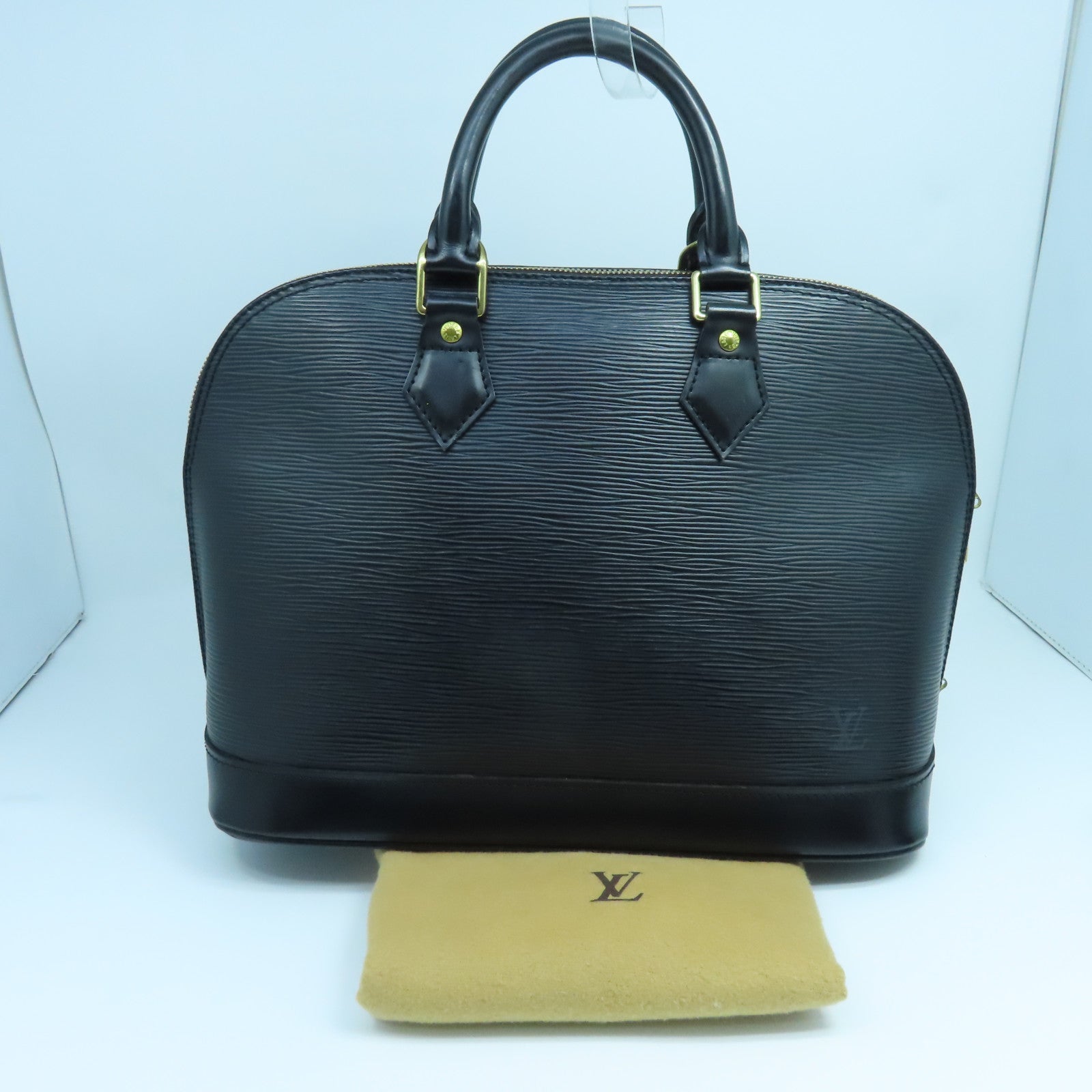 LOUIS VUITTON Epi Alma PM金扣手挽袋黑色