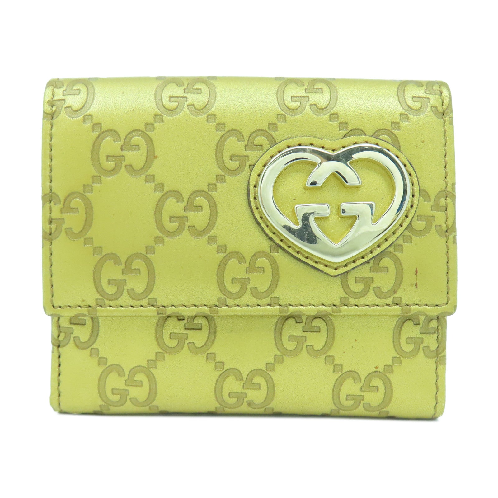 GUCCI 牛皮皮革Wallet金扣錢包金色