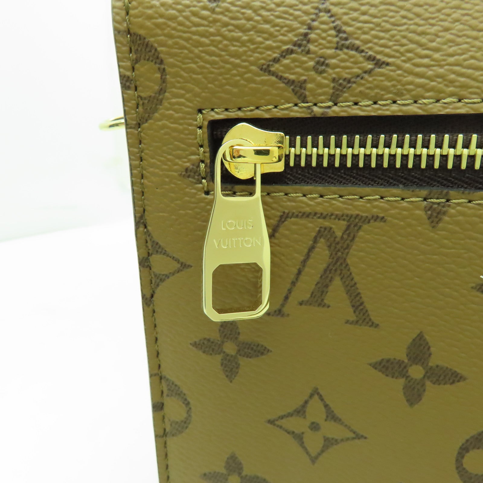 LOUIS VUITTON Monogram Reverse Pochette Metis金扣手挽肩背兩用袋啡色