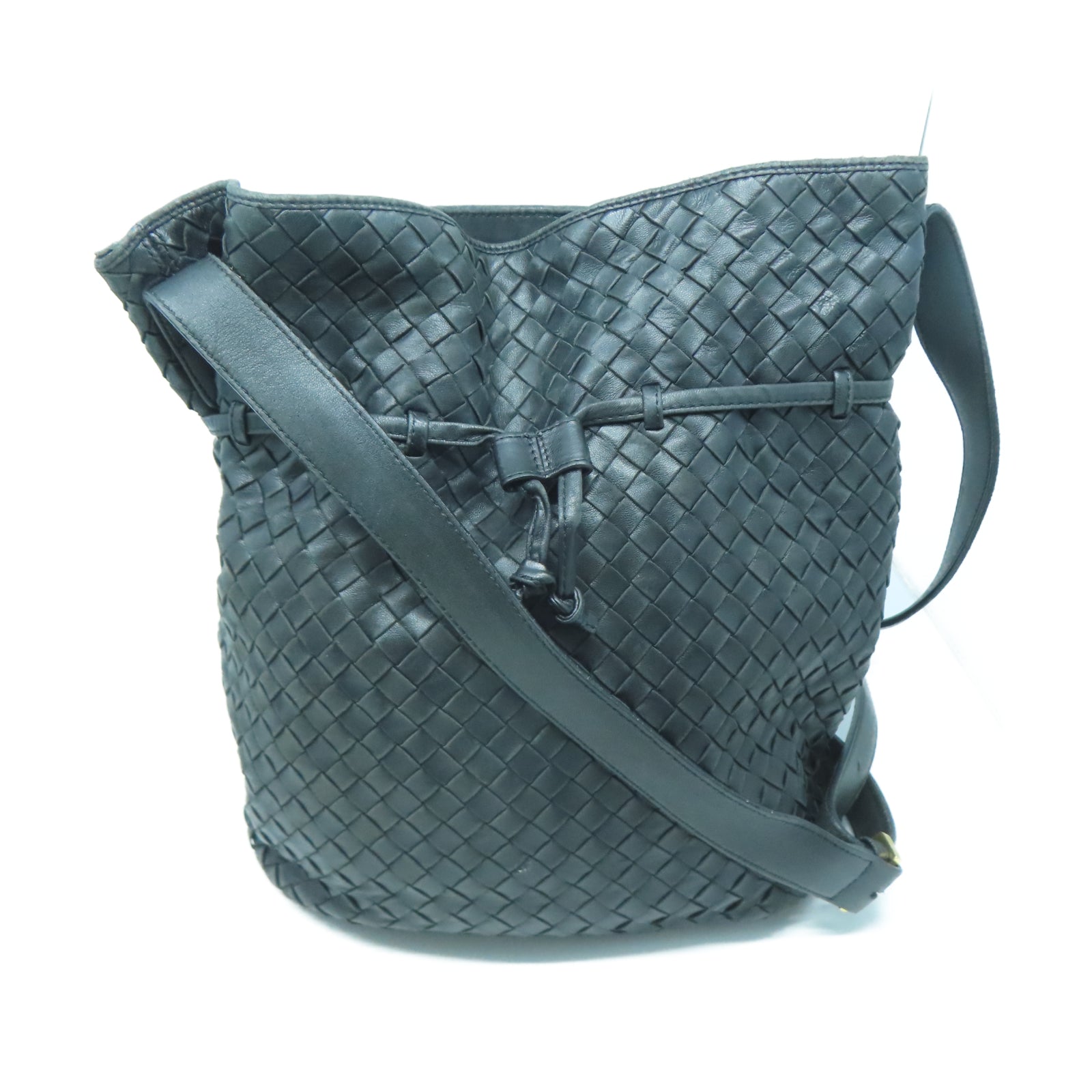 BOTTEGA VENETA 羊皮皮革Shoulder Bag金扣肩背袋黑色