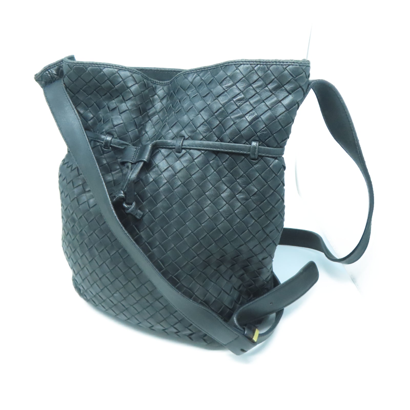 BOTTEGA VENETA 羊皮皮革Shoulder Bag金扣肩背袋黑色