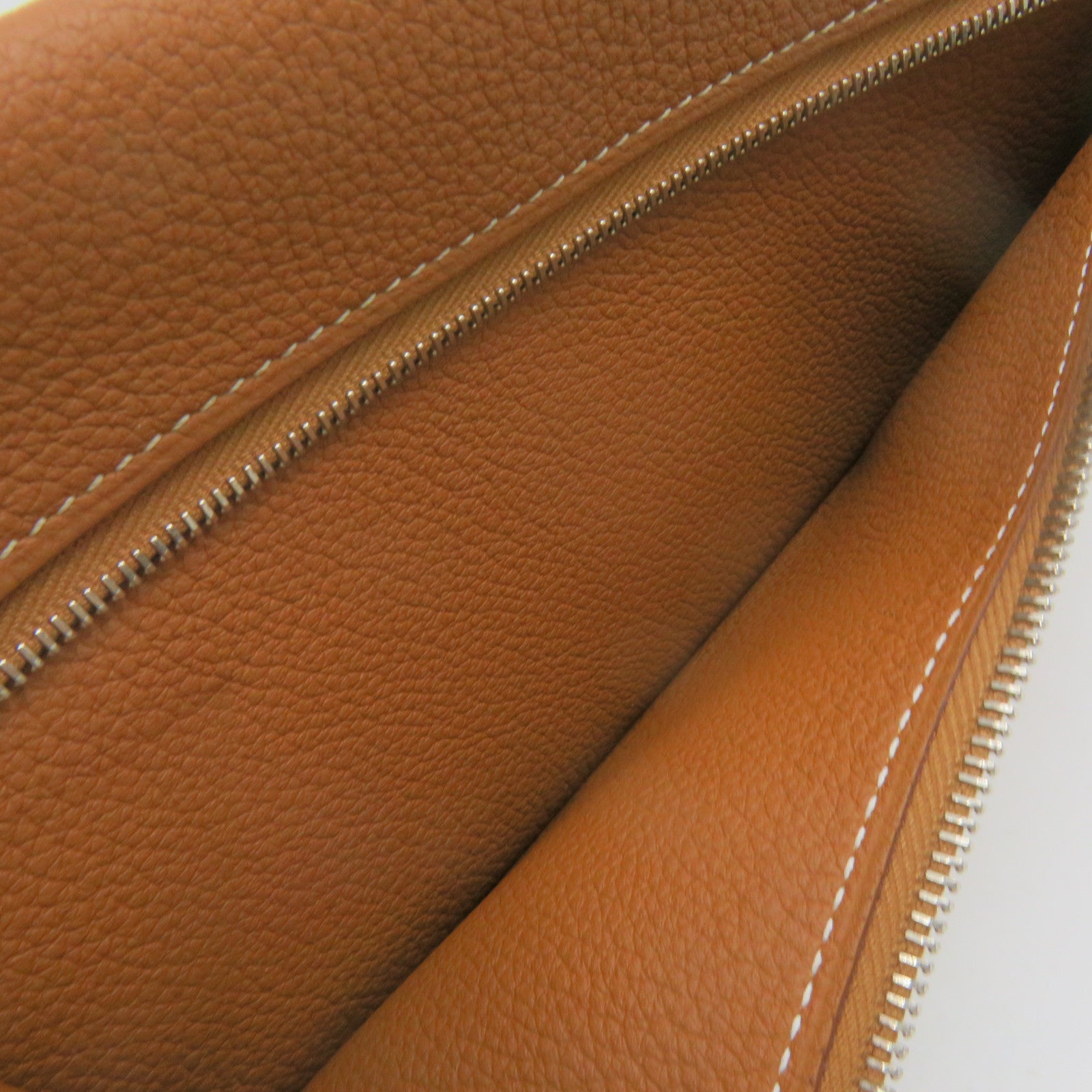 HERMES Togo皮革Dogon GM Long wallet銀扣長錢包Gold啡色