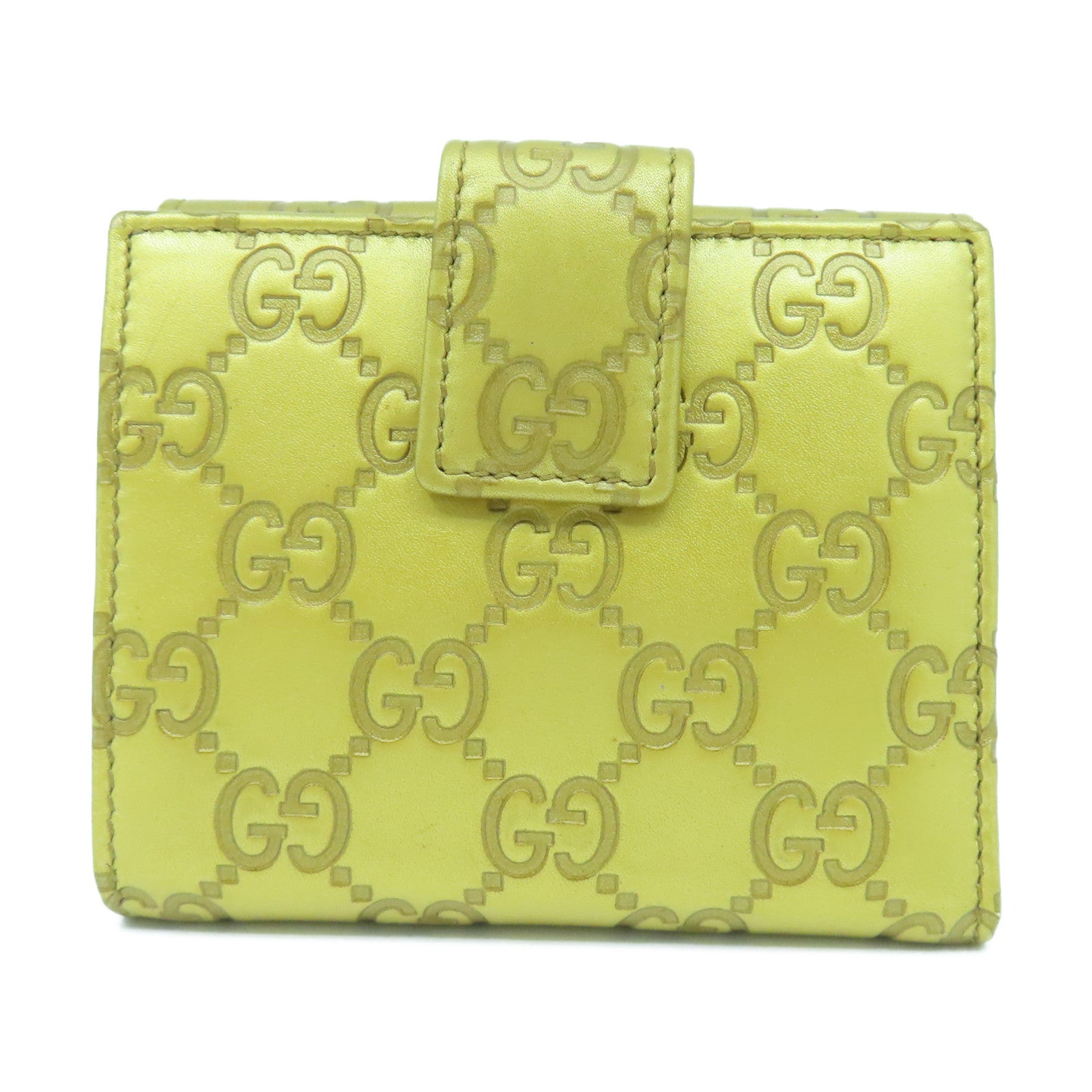 GUCCI 牛皮皮革Wallet金扣錢包金色