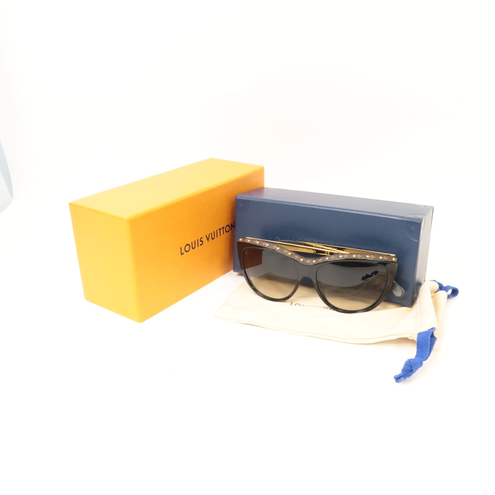 LOUIS VUITTON PVC La Boum Sunglasses金扣太陽眼鏡黑色/啡色