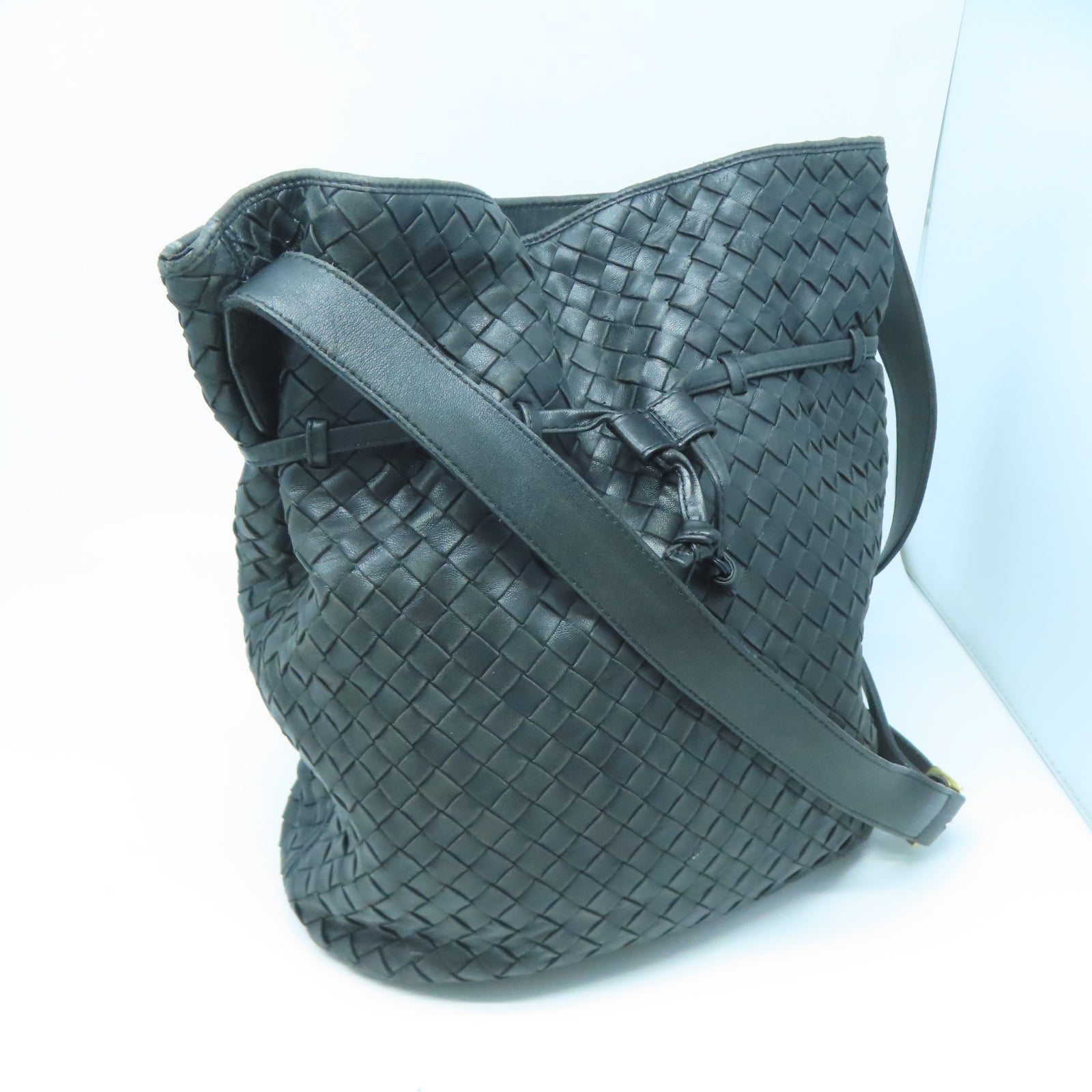 BOTTEGA VENETA 羊皮皮革Shoulder Bag金扣肩背袋黑色