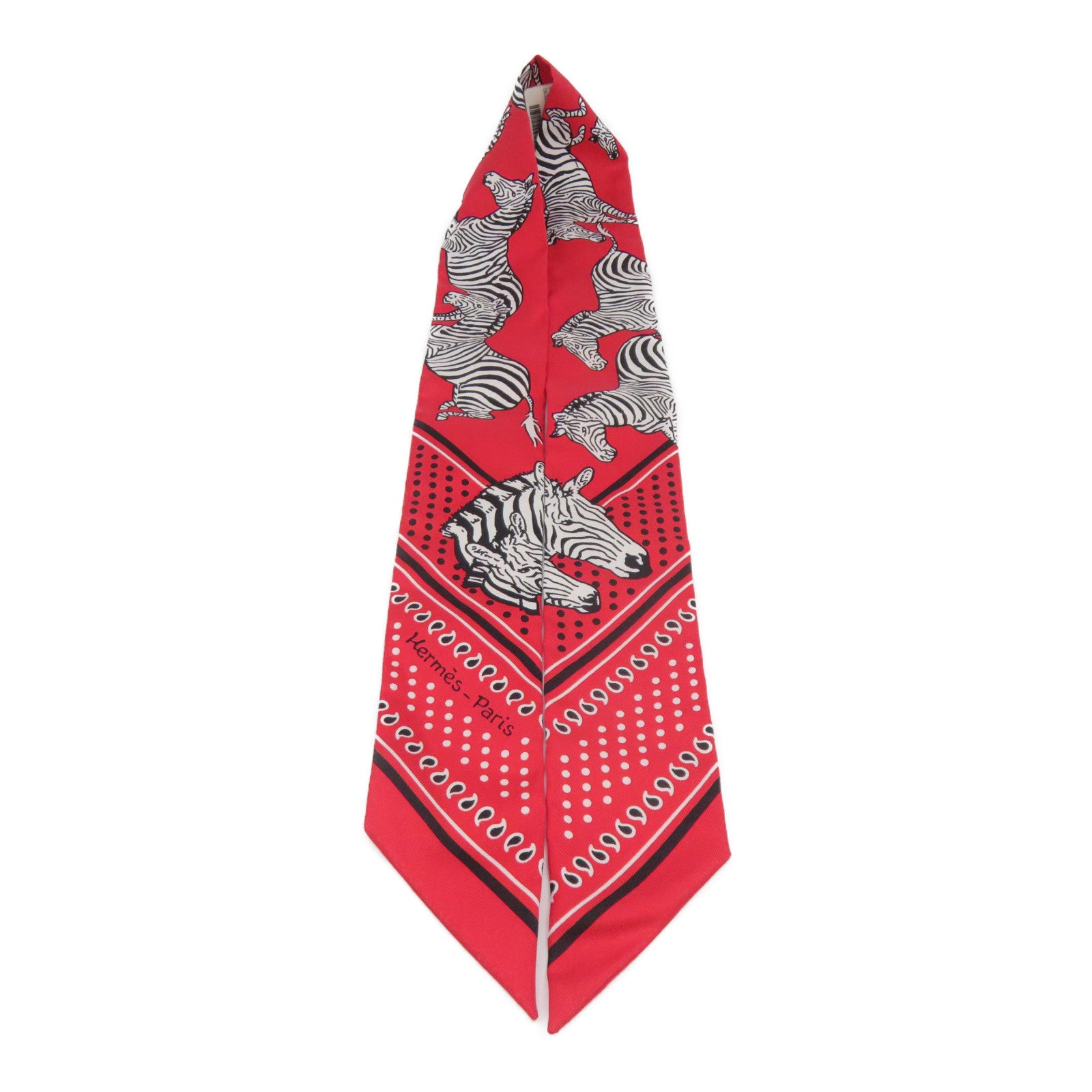 HERMES 【激減優惠】絲質Twilly絲巾紅色