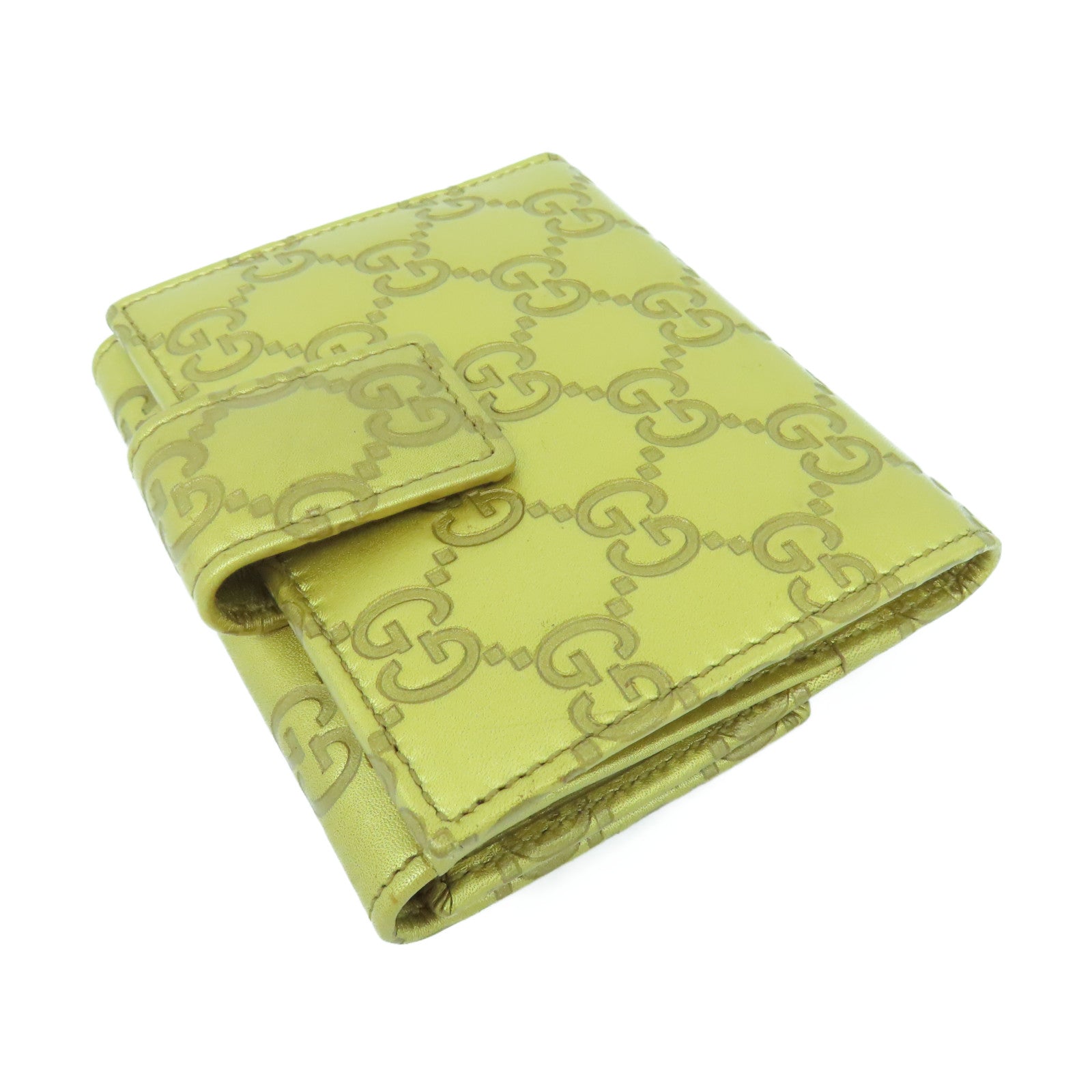 GUCCI 牛皮皮革Wallet金扣錢包金色