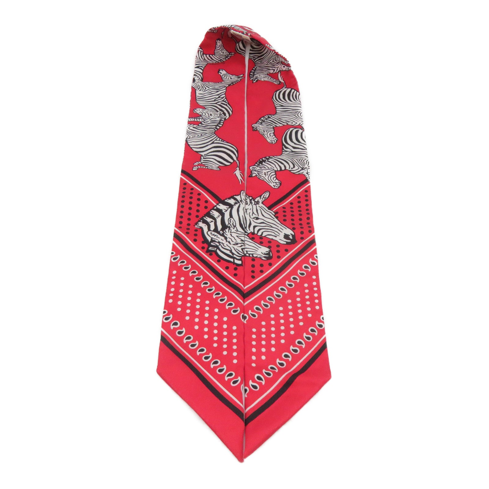 HERMES 【激減優惠】絲質Twilly絲巾紅色