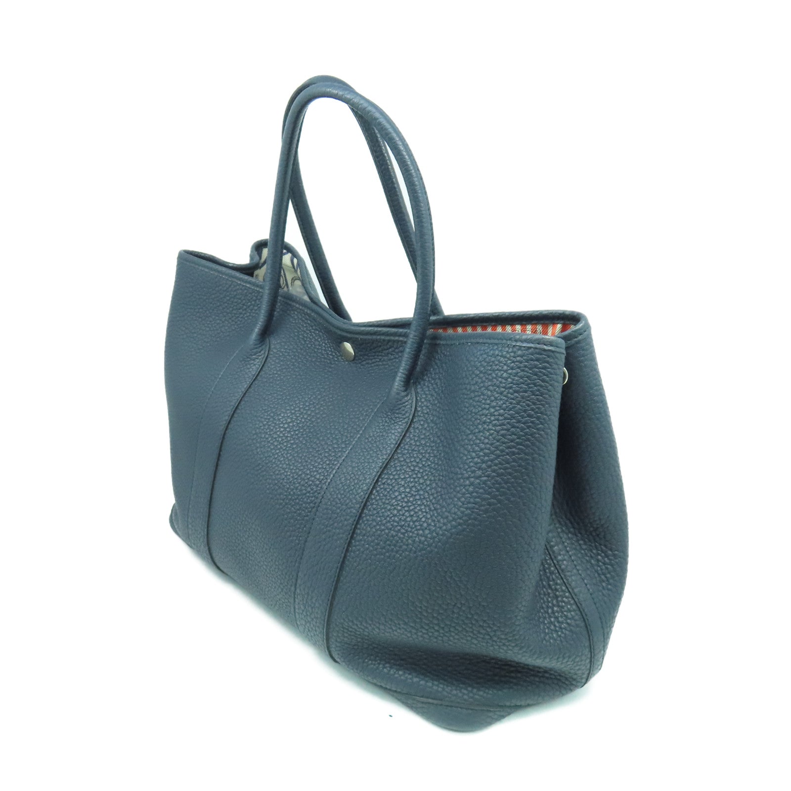 HERMES Negonda皮革GardenParty PM銀扣手挽袋黑色
