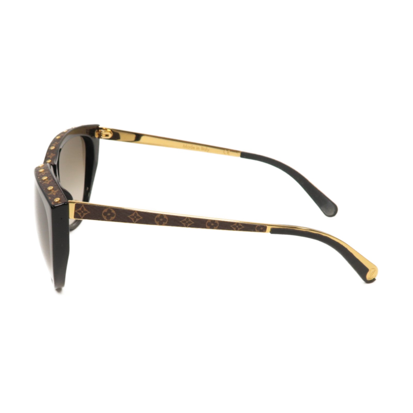 LOUIS VUITTON PVC La Boum Sunglasses金扣太陽眼鏡黑色/啡色