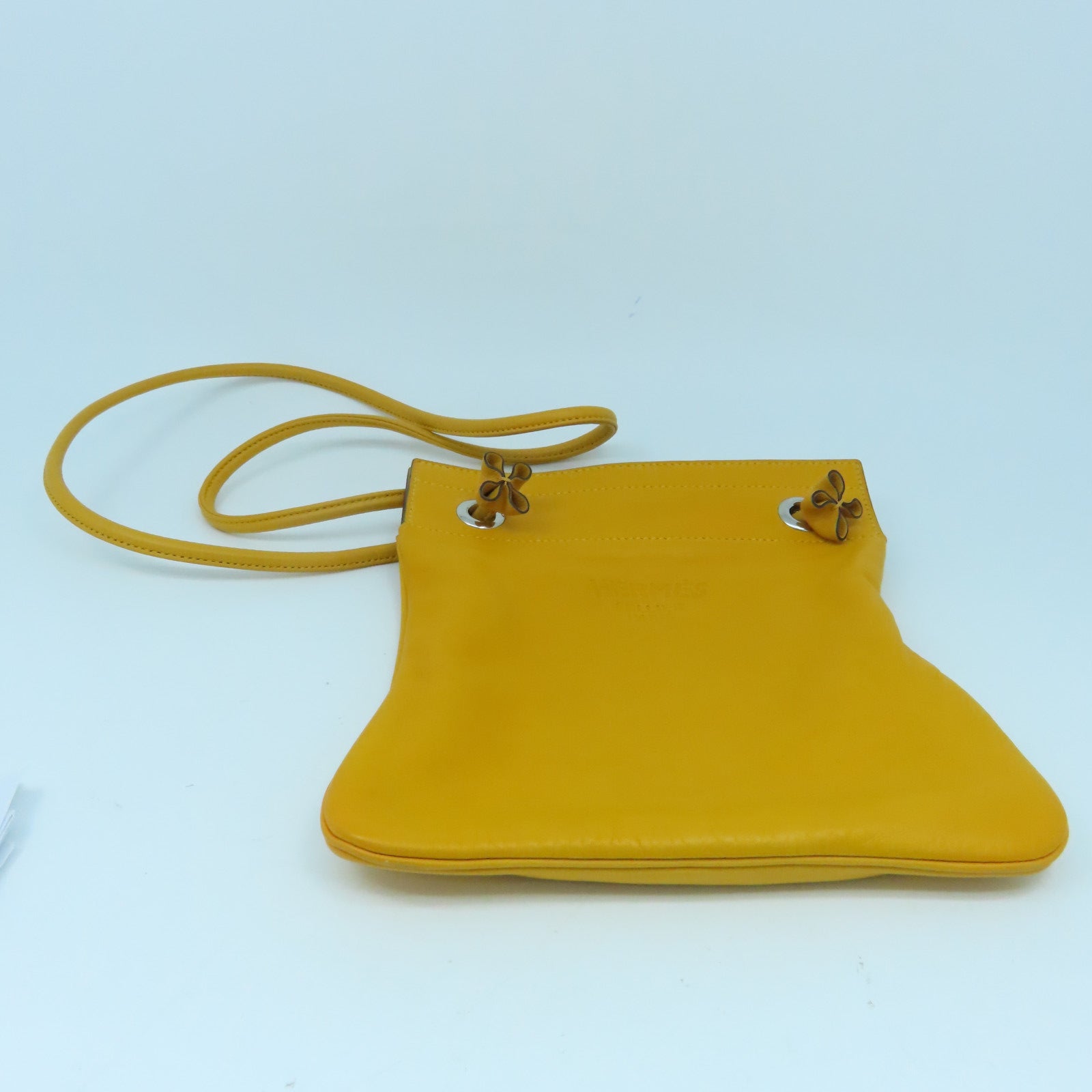 HERMES Swift皮革Aline Mini Shoulder Bag銀扣肩背袋橙色