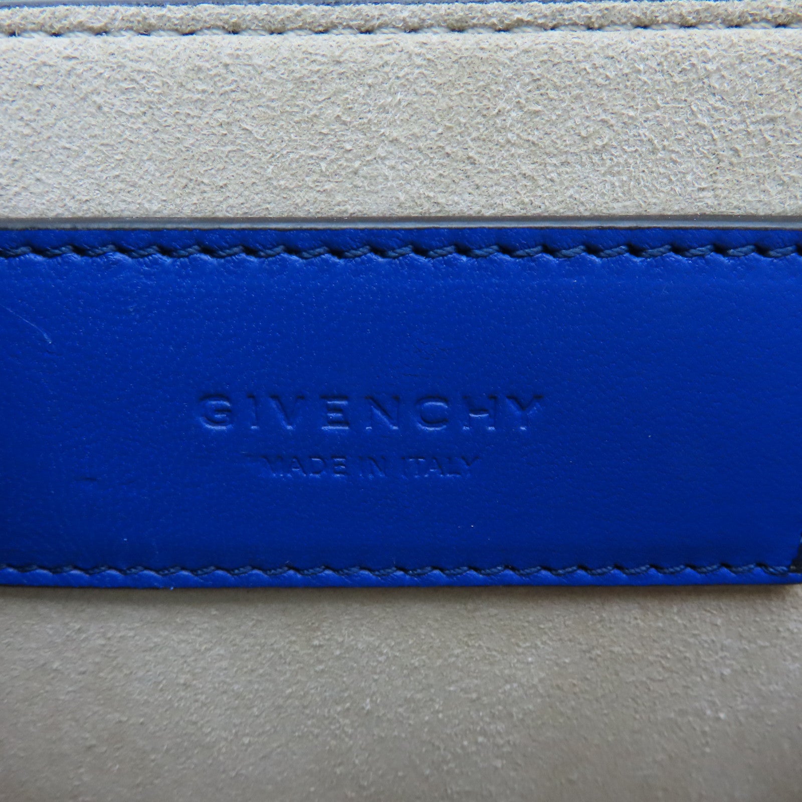 GIVENCHY Sheepskin Leather Shoulder Bag Gold Buckle Handle Shoulder Bag Blue
