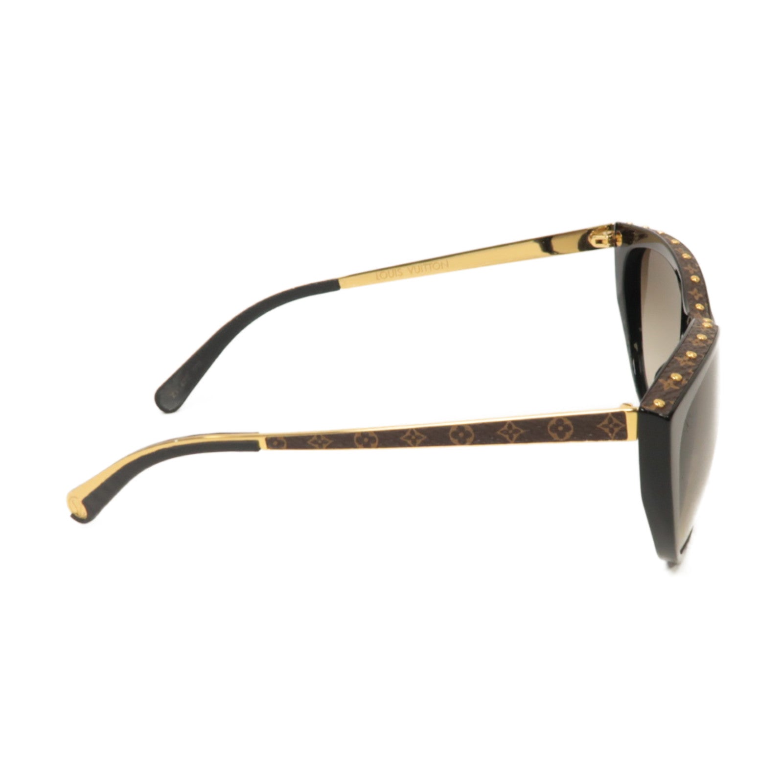 LOUIS VUITTON PVC La Boum Sunglasses金扣太陽眼鏡黑色/啡色