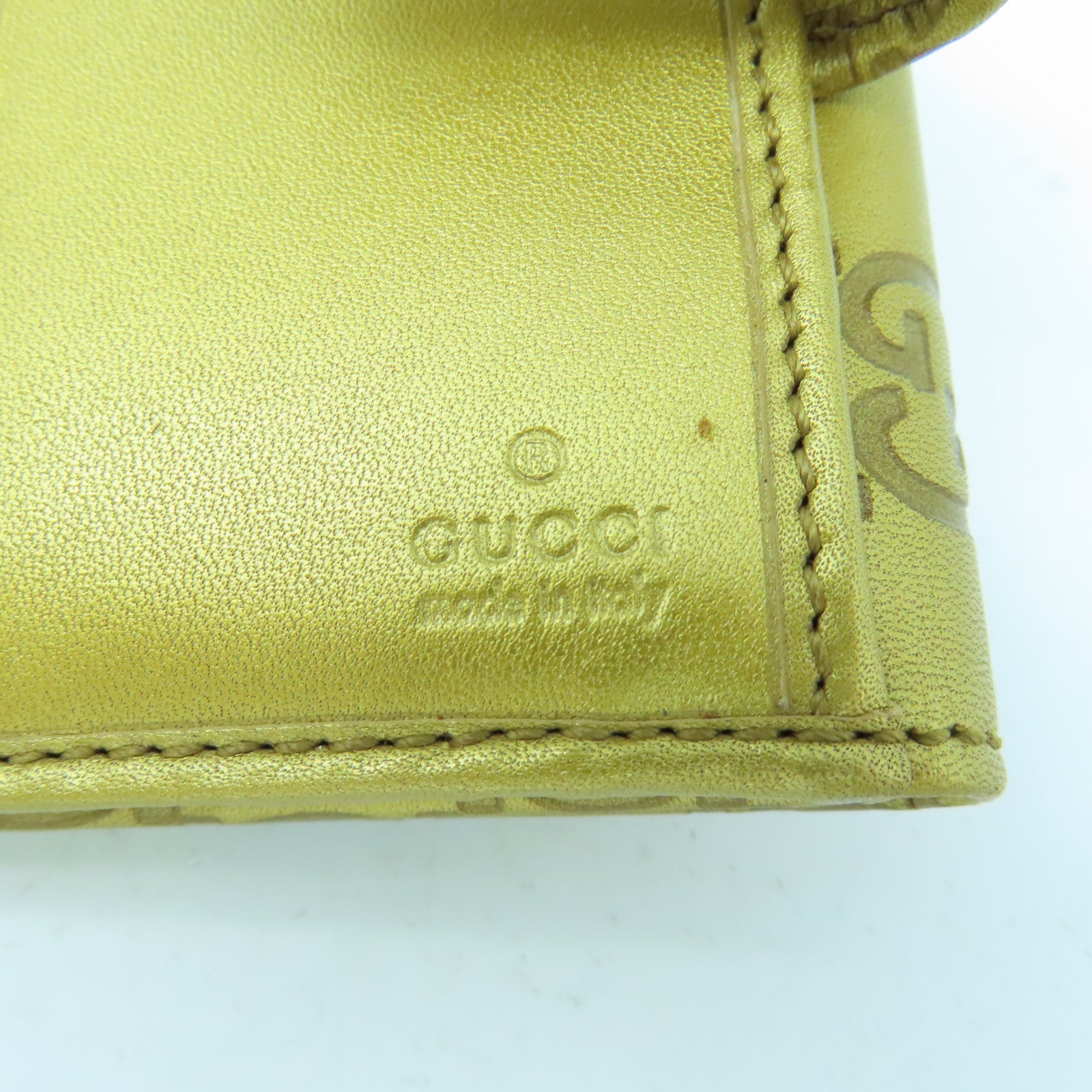 GUCCI 牛皮皮革Wallet金扣錢包金色