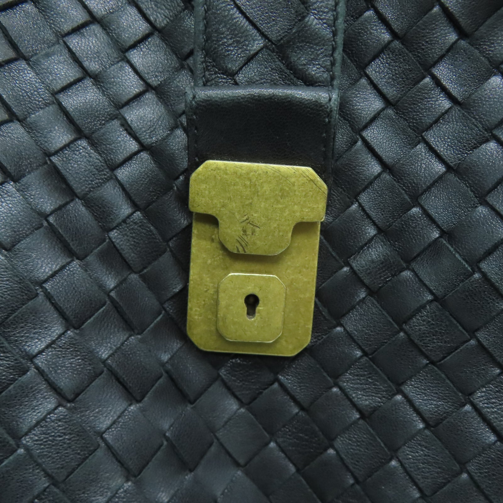 BOTTEGA VENETA 【激減優惠】羊皮皮革Tote Bag金扣手挽袋黑色
