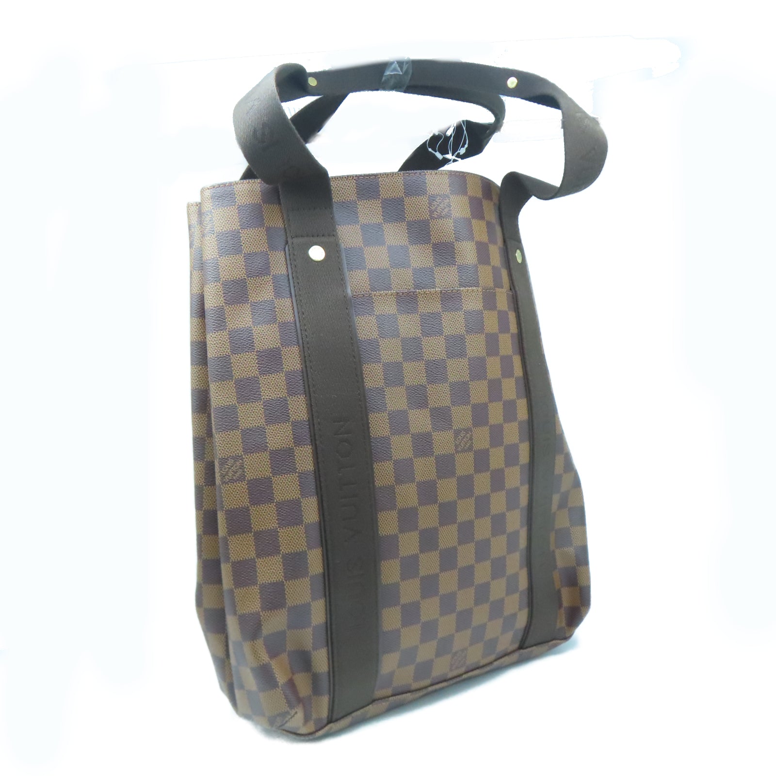 LOUIS VUITTON Damier Ebene Beaubourg金扣手挽袋棕色