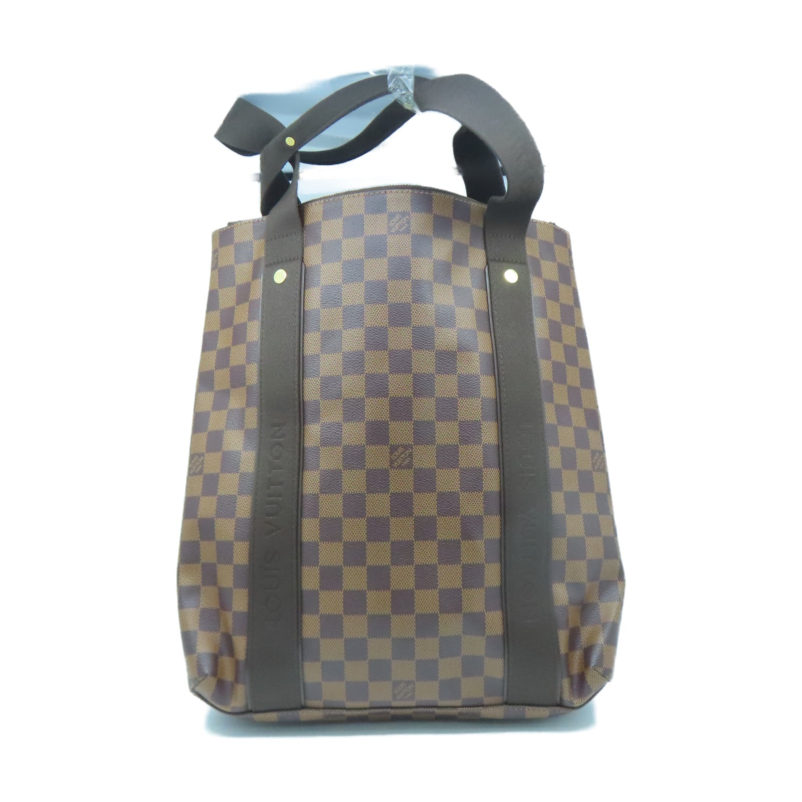 LOUIS VUITTON Damier Ebene Beaubourg金扣手挽袋棕色