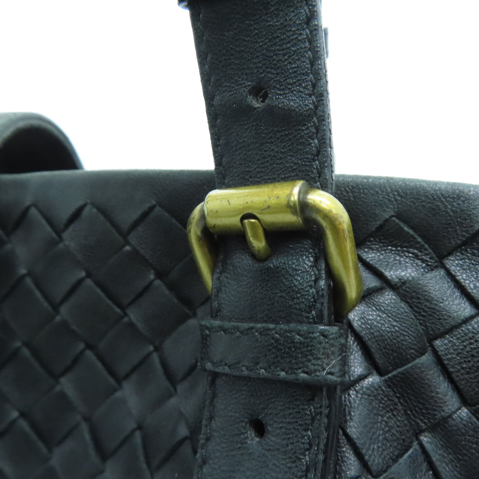 BOTTEGA VENETA 【激減優惠】羊皮皮革Tote Bag金扣手挽袋黑色