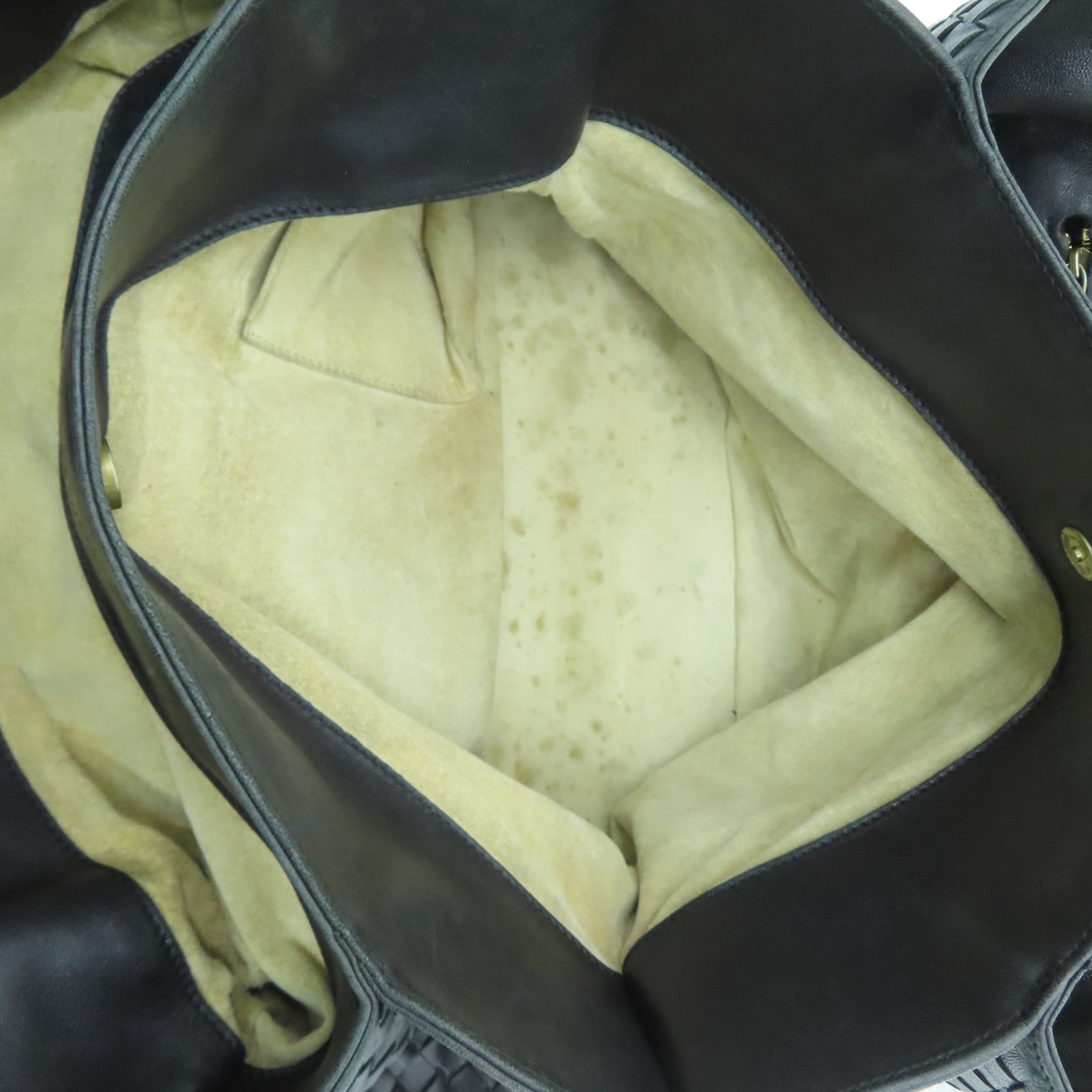 BOTTEGA VENETA 【激減優惠】羊皮皮革Tote Bag金扣手挽袋黑色