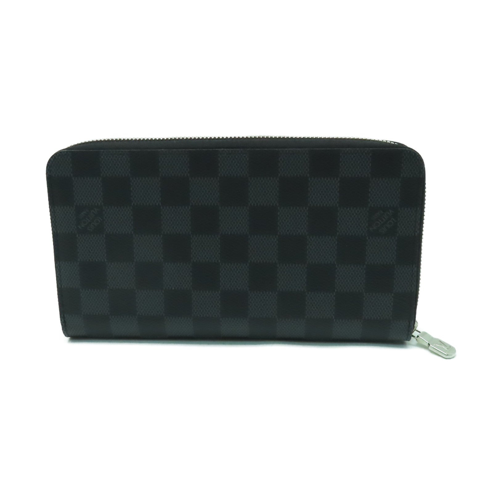 LOUIS VUITTON Damier Zippy Organizer銀扣長錢包黑色