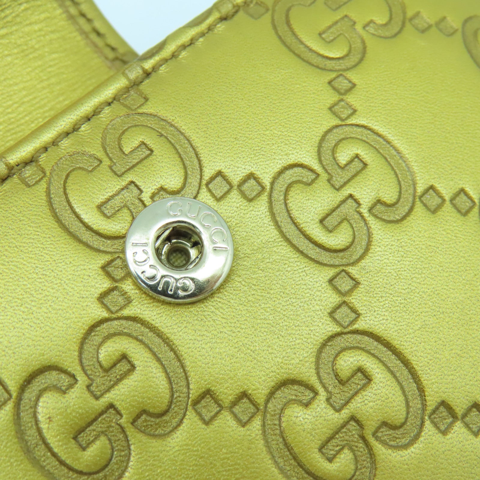 GUCCI 牛皮皮革Wallet金扣錢包金色