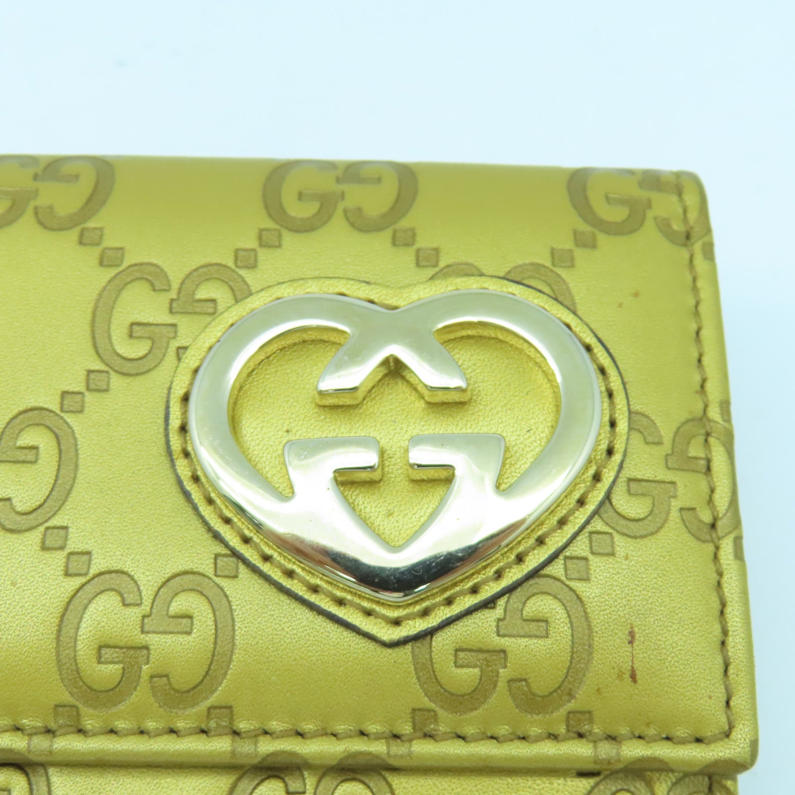 GUCCI 牛皮皮革Wallet金扣錢包金色