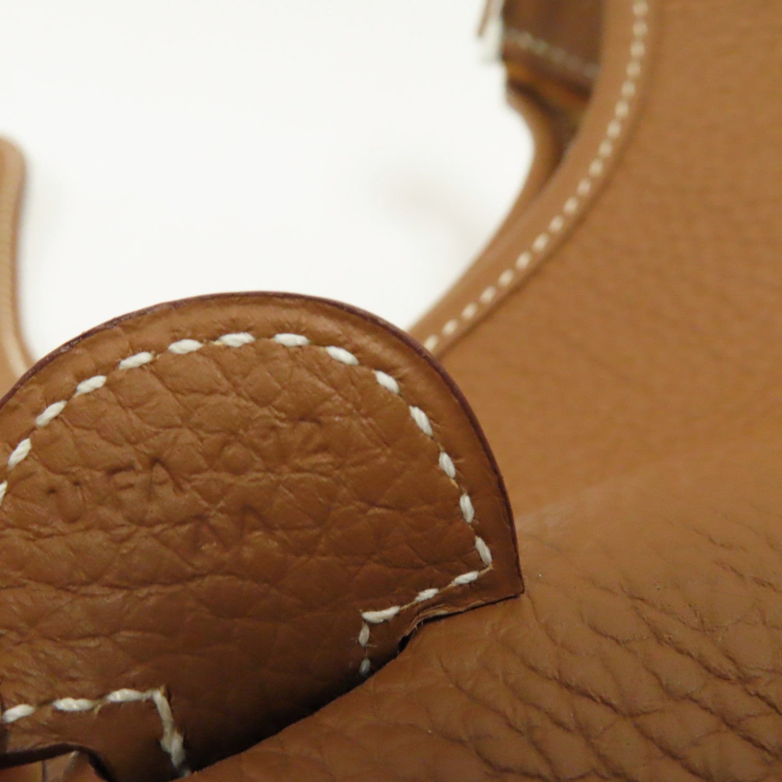 HERMES Togo皮革Evelyne PM銀扣肩背袋Gold經典駝色