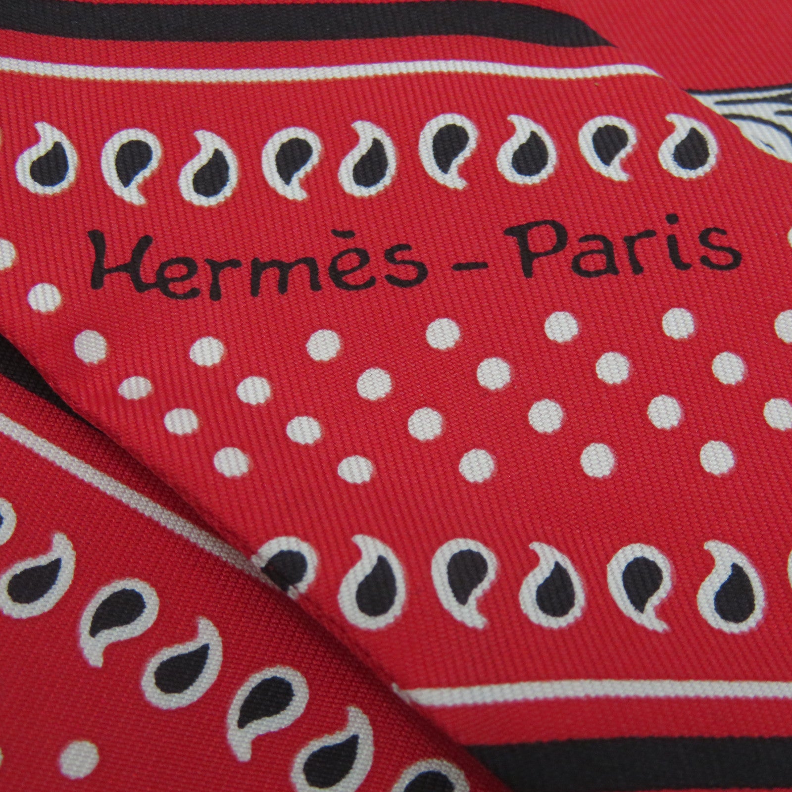 HERMES 【激減優惠】絲質Twilly絲巾紅色