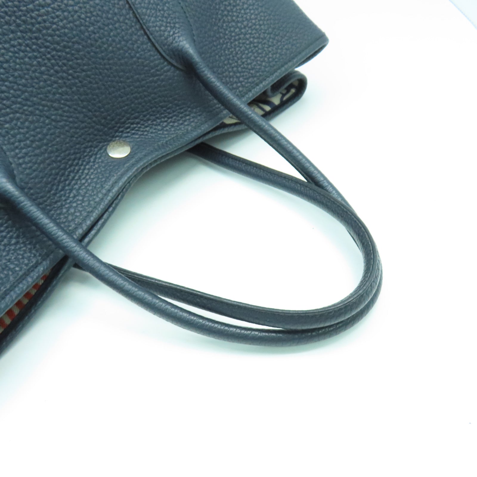 HERMES Negonda皮革GardenParty PM銀扣手挽袋黑色