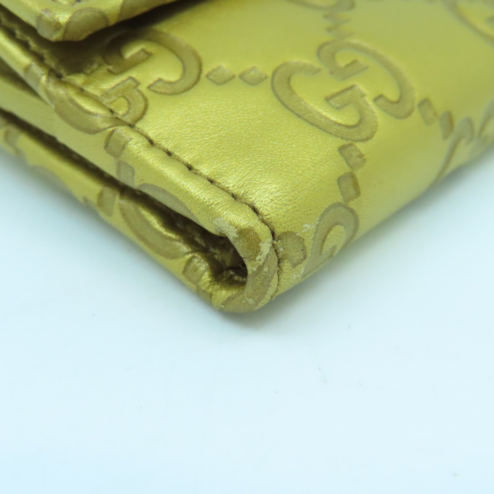 GUCCI 牛皮皮革Wallet金扣錢包金色