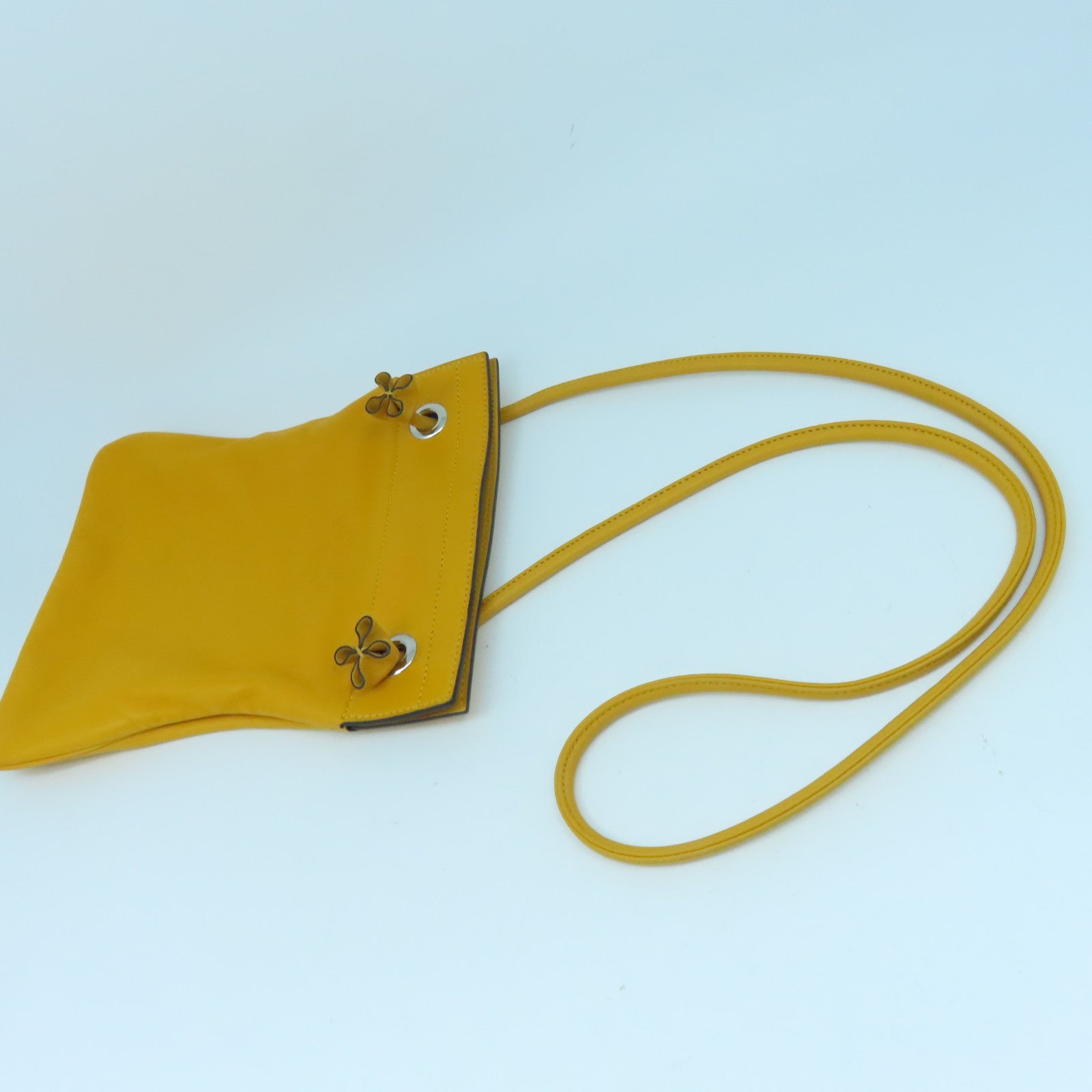 HERMES Swift皮革Aline Mini Shoulder Bag銀扣肩背袋橙色