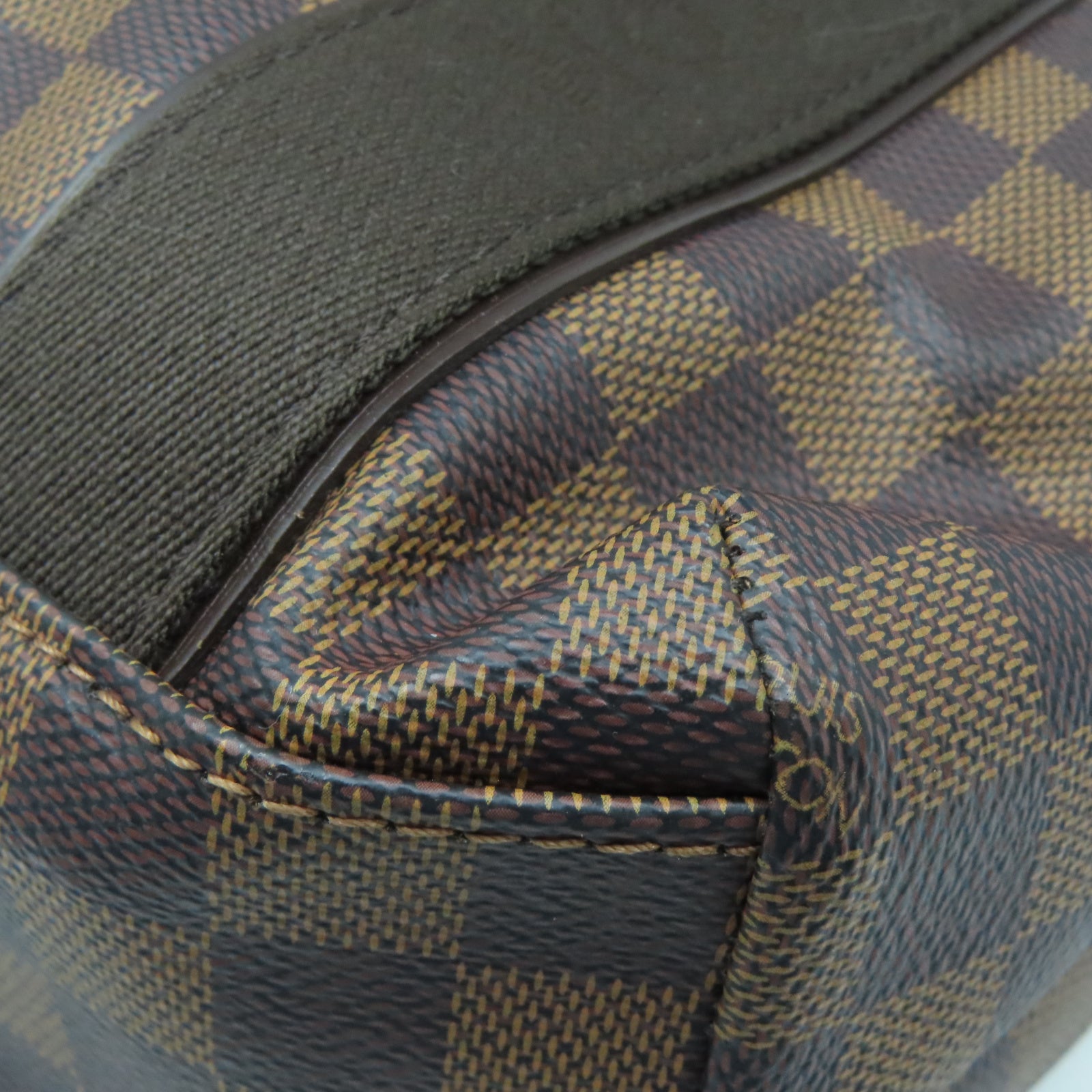 LOUIS VUITTON Damier Ebene Beaubourg金扣手挽袋棕色