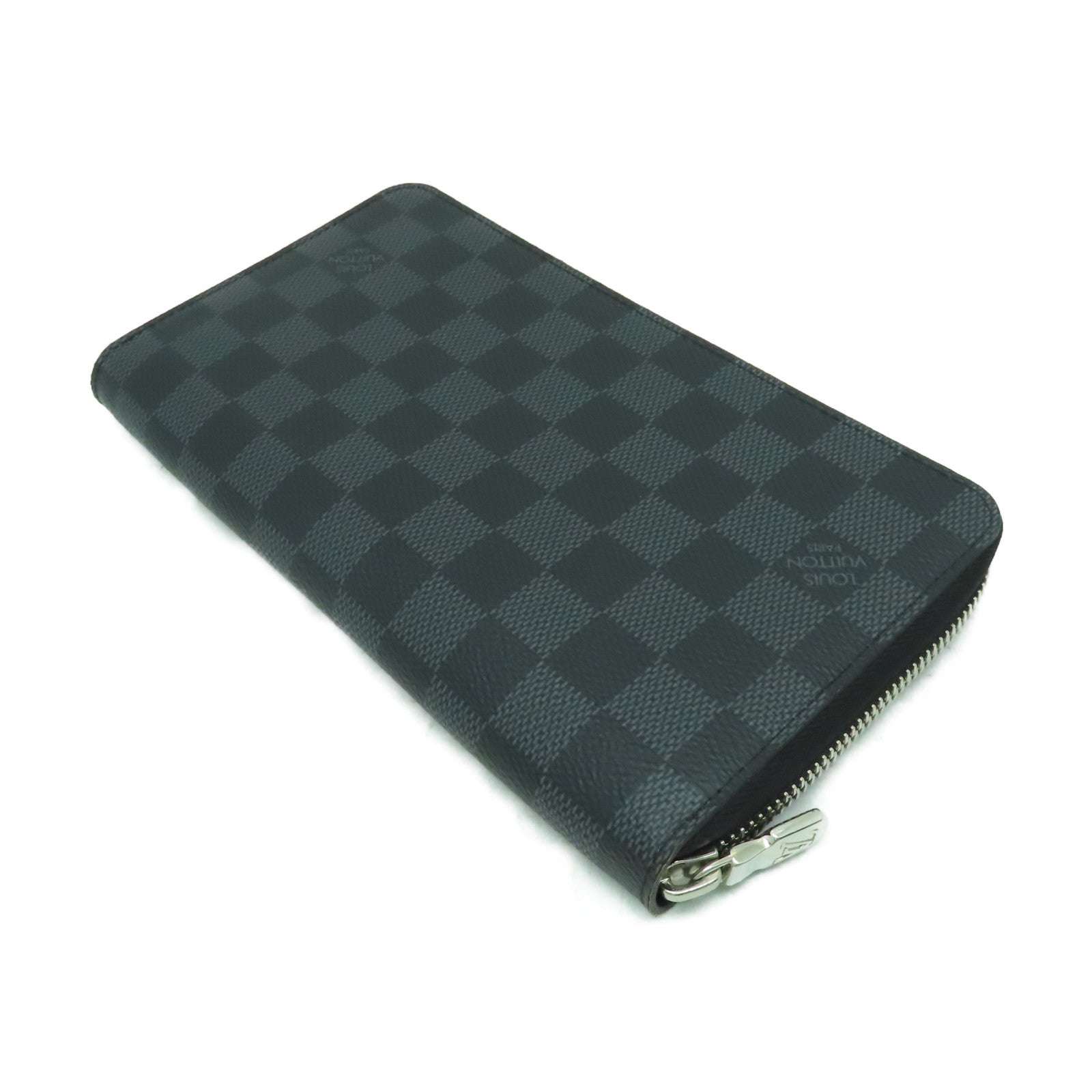 LOUIS VUITTON Damier Zippy Organizer銀扣長錢包黑色