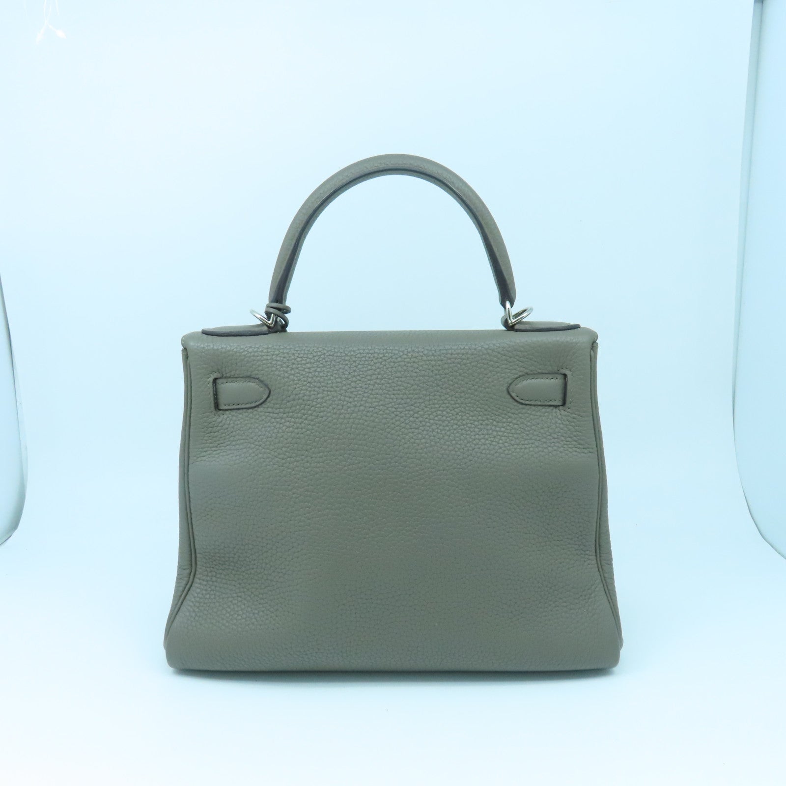 HERMES Togo皮革Kelly 28銀扣手挽肩背兩用袋錫灰色