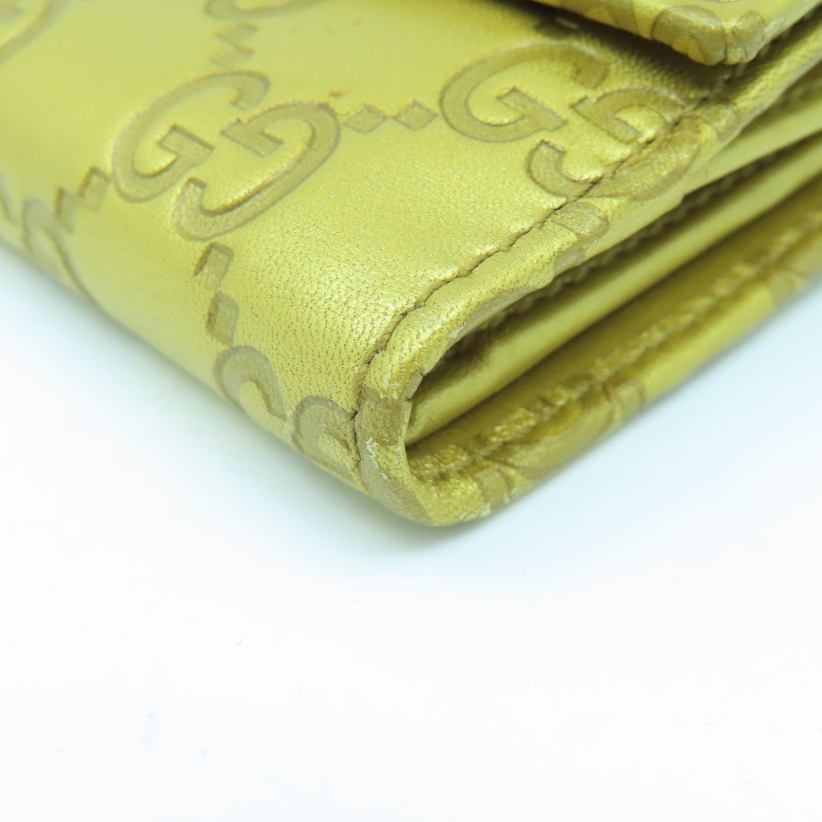 GUCCI 牛皮皮革Wallet金扣錢包金色