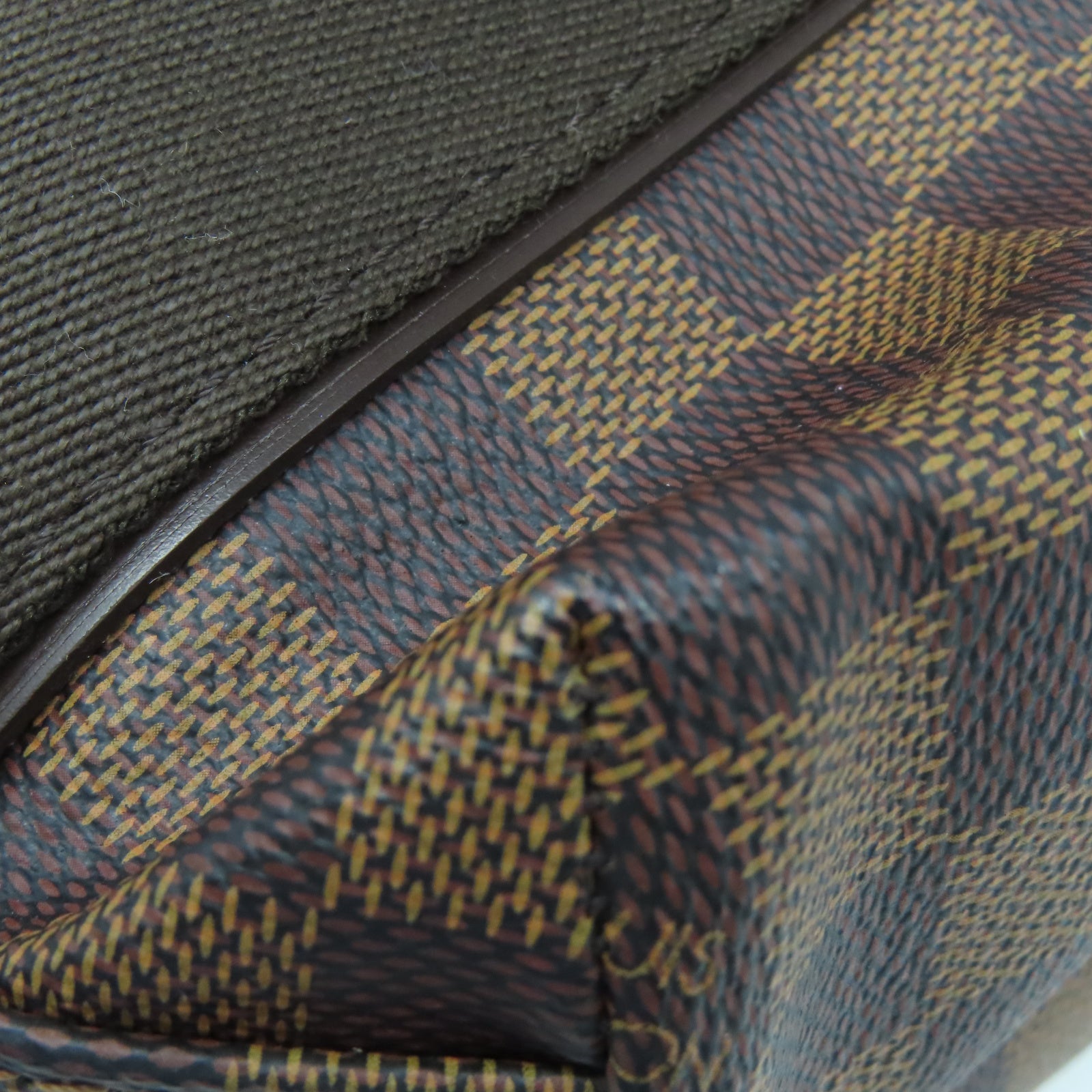 LOUIS VUITTON Damier Ebene Beaubourg金扣手挽袋棕色