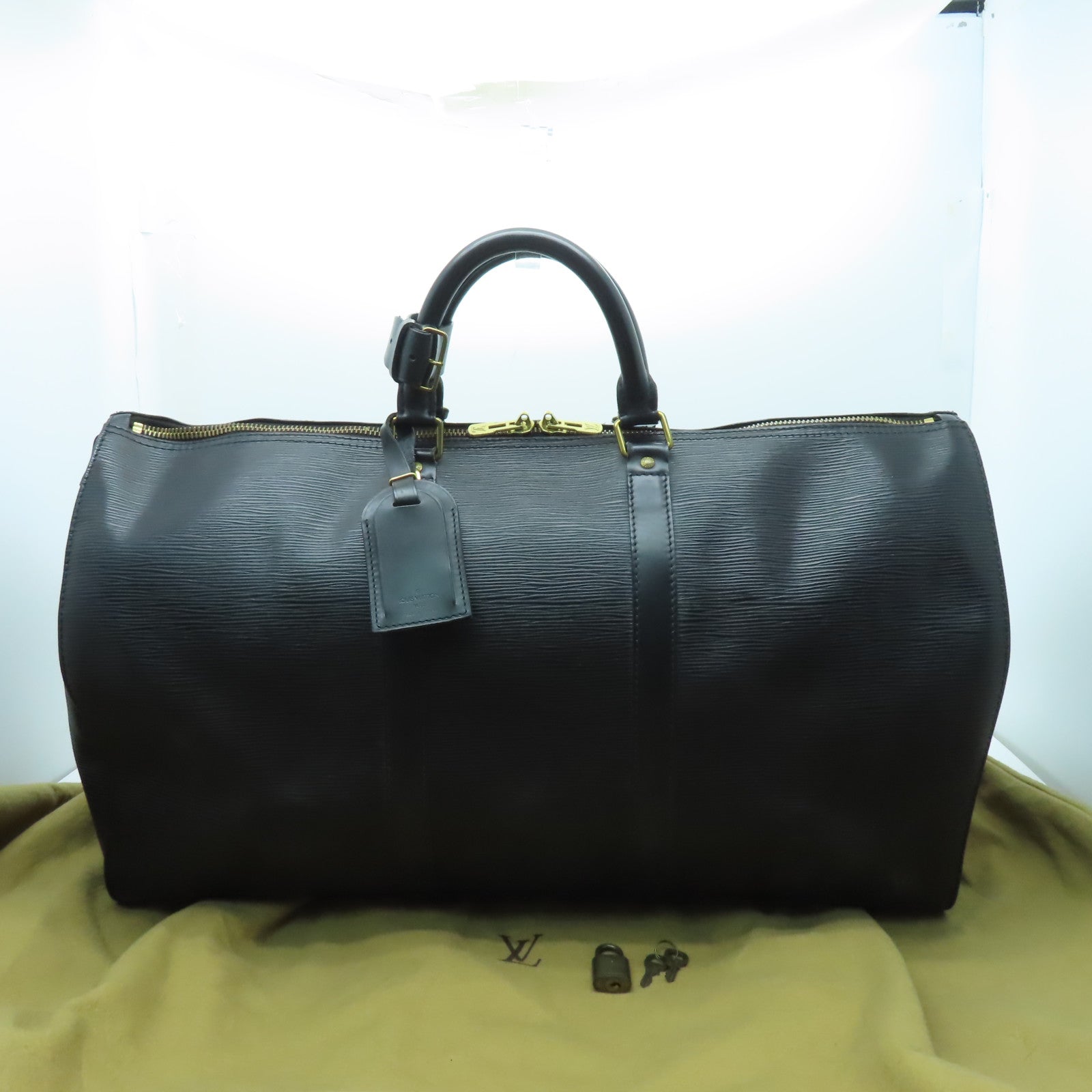 LOUIS VUITTON Epi Keepall 50金扣手挽袋黑色