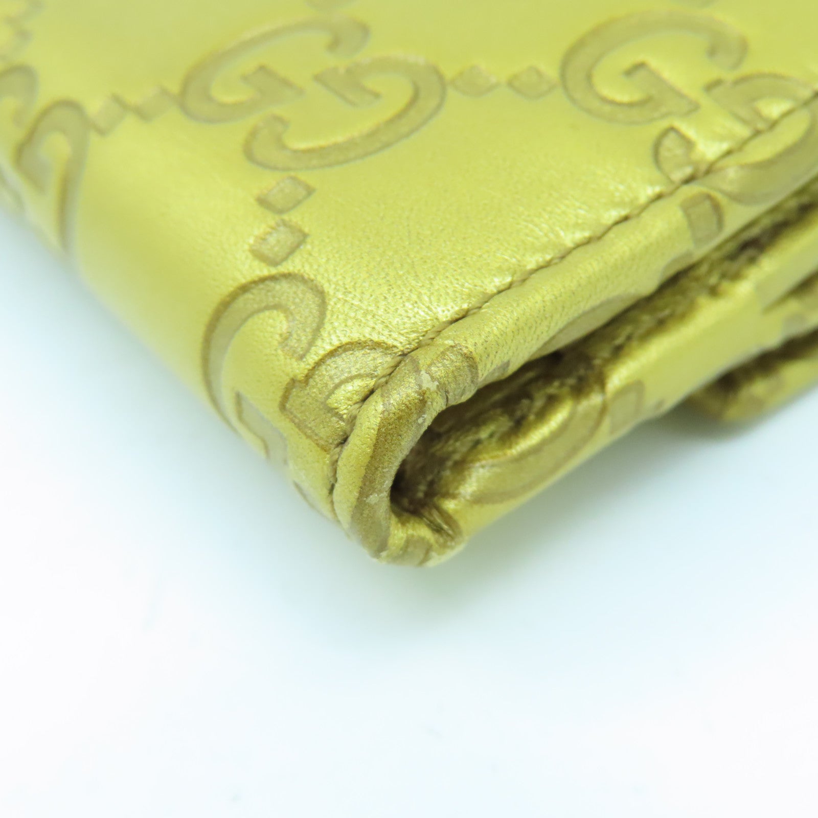 GUCCI 牛皮皮革Wallet金扣錢包金色