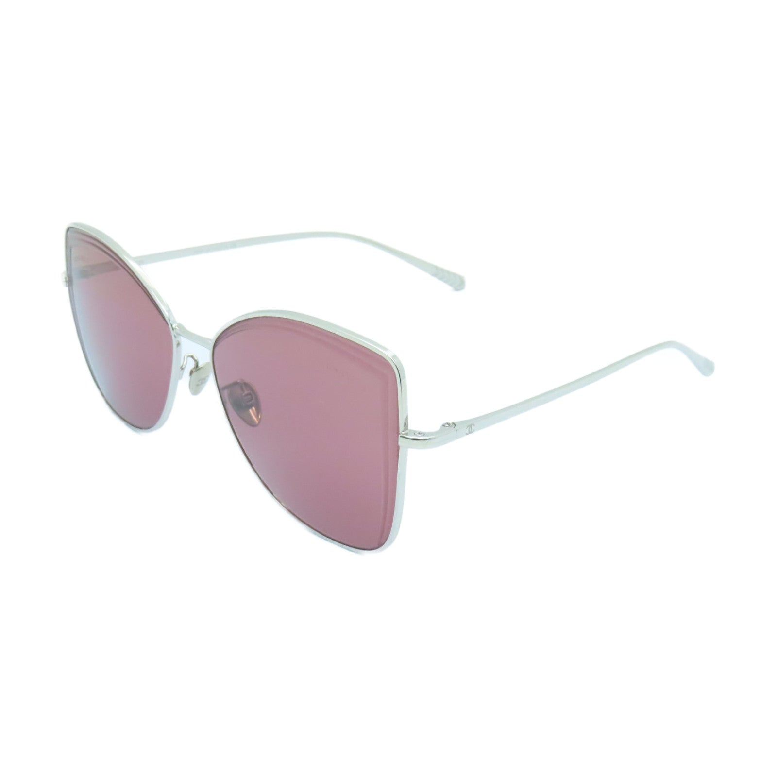 CHANEL 【激減優惠】PVC/金屬Sunglasses太陽眼鏡紫色/銀色