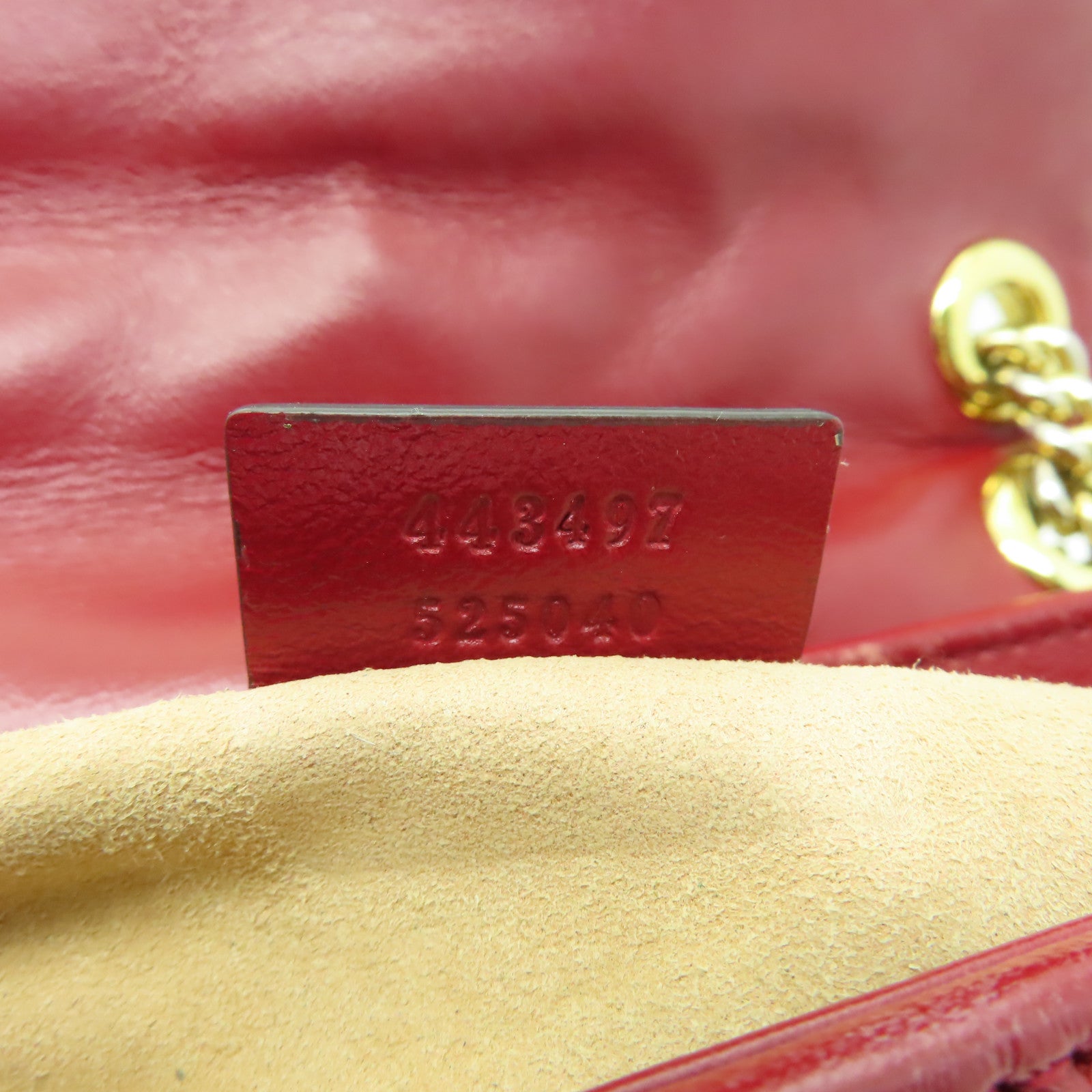 GUCCI 帆布Shoulder Bag金扣鏈帶肩背袋啡色/紅色