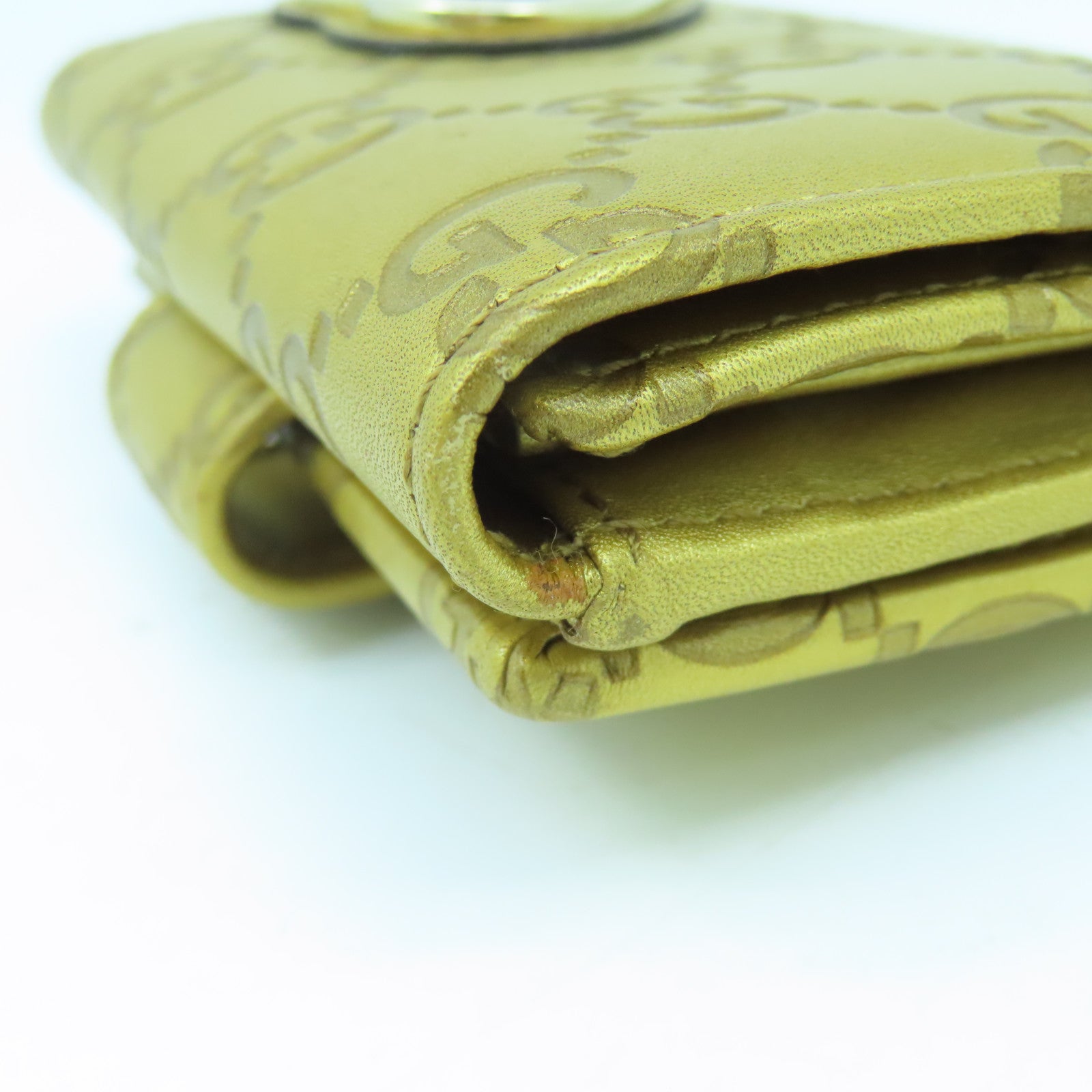 GUCCI 牛皮皮革Wallet金扣錢包金色