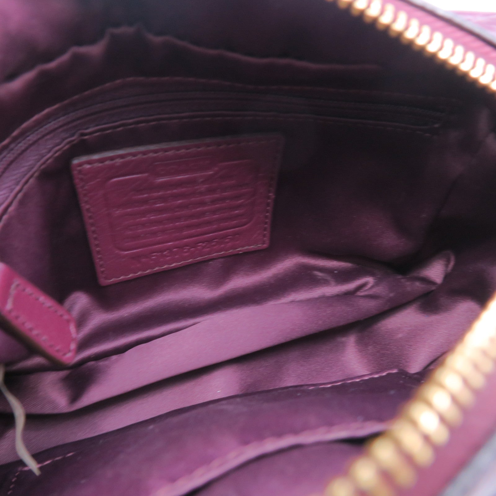 COACH 牛皮皮革Campbell Camera Bag金扣肩背袋酒紅色